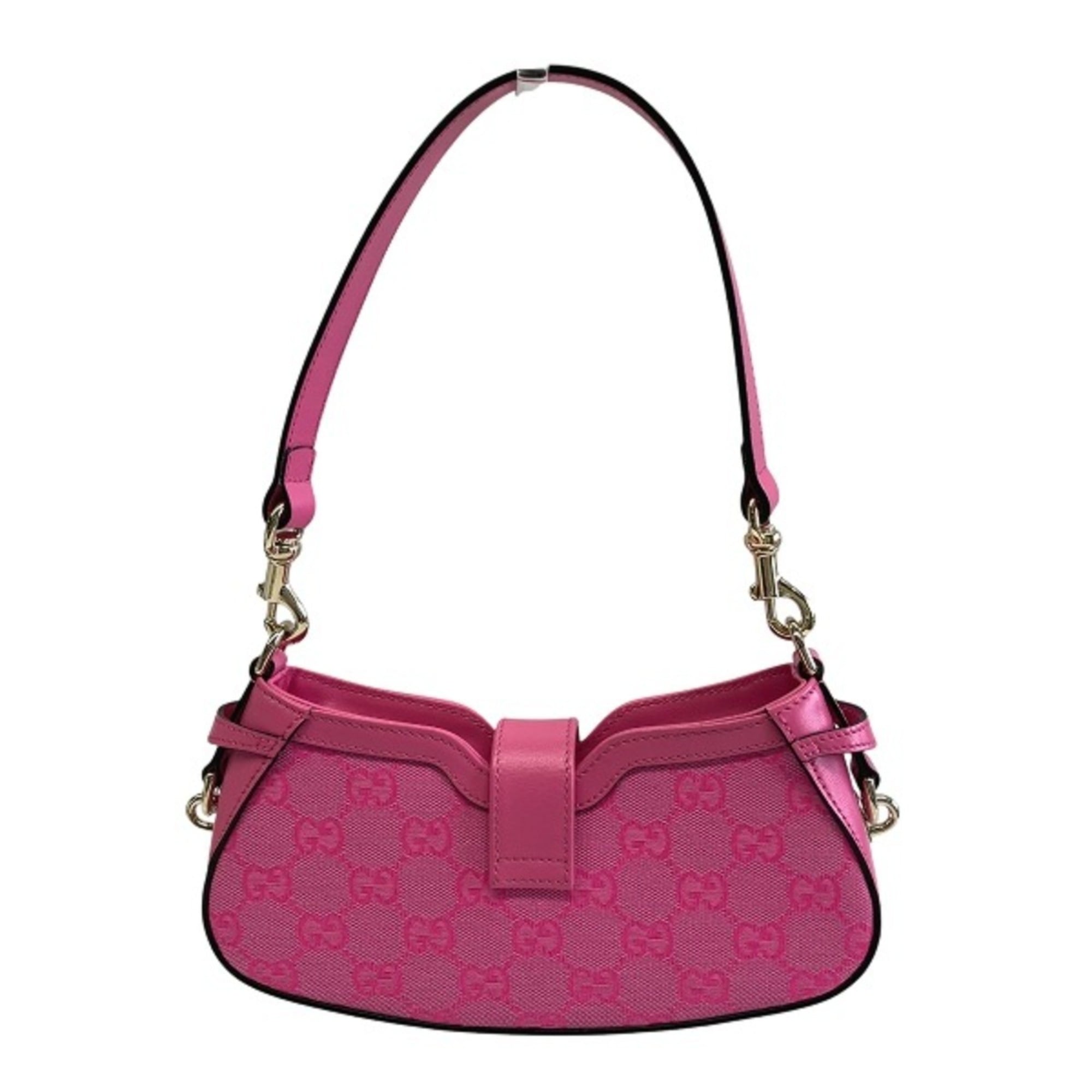 Gucci Pink Gg Canvas Leather Shoulder Bag (Pre-Owned)