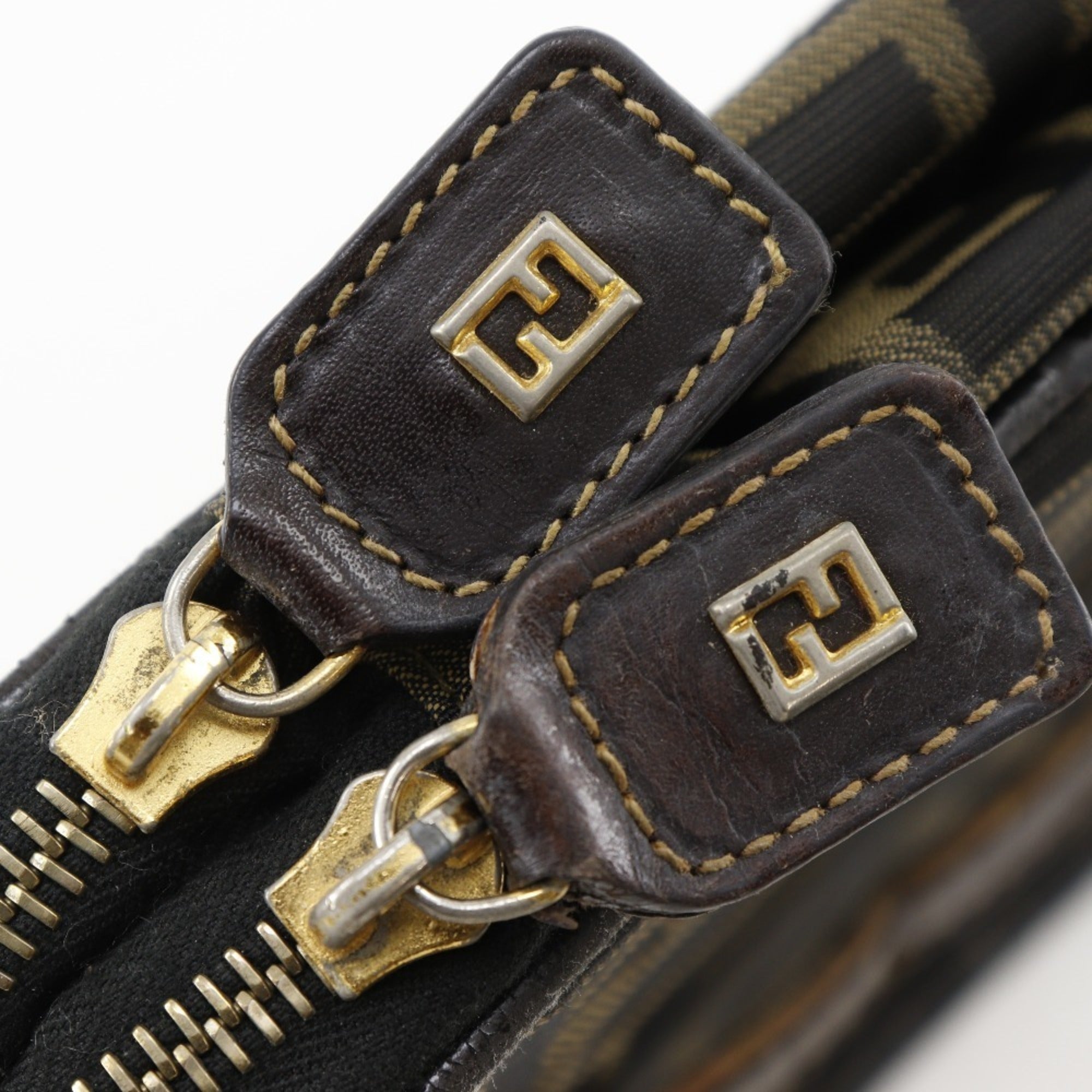 Fendi Brown Nylon Canvas Pouch (Pre-Owned)