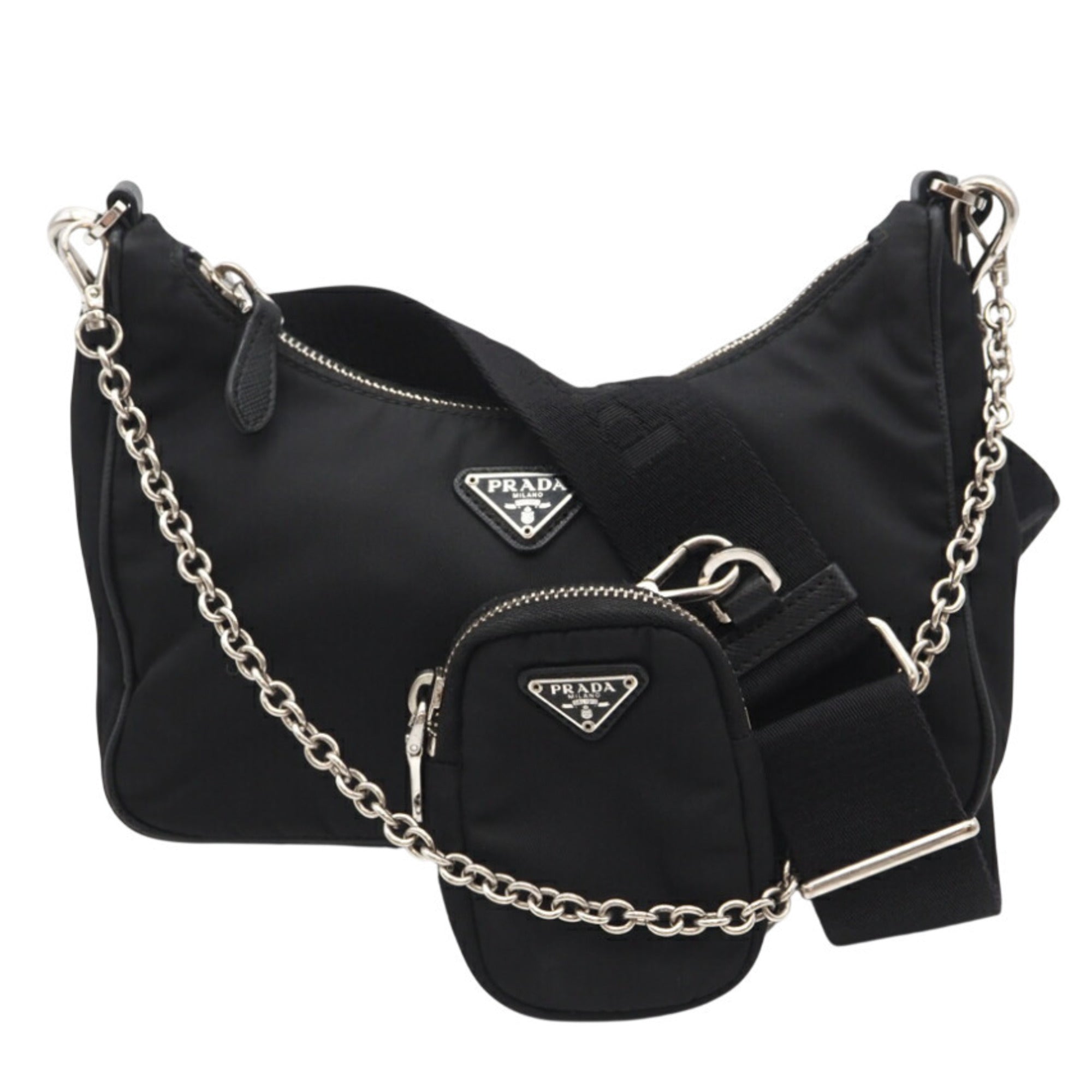 Prada Black Leather Shoulder Bag (Pre-Owned)