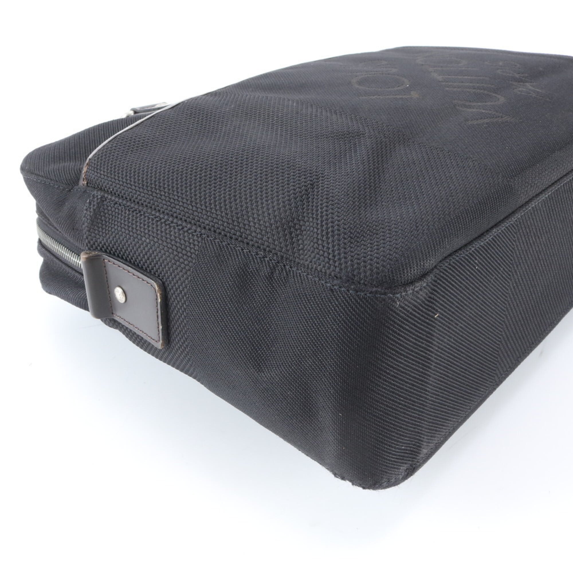 Louis Vuitton Damier Canvas Noir Leather Canvas Briefcase Handbag Tote Bag (Pre-Owned)