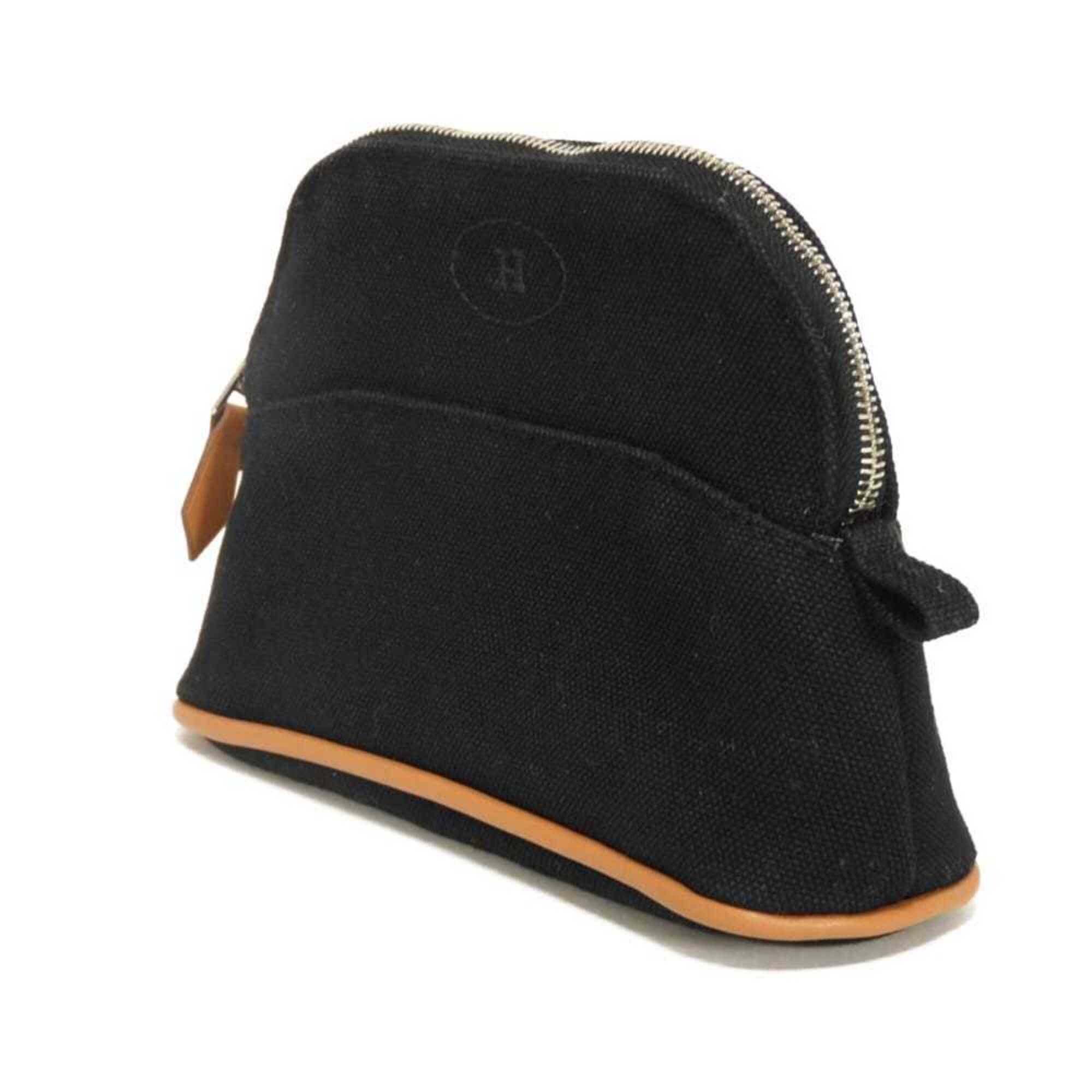 Hermes Black Orange Cotton Clutch Bag Pouch (Pre-Owned)