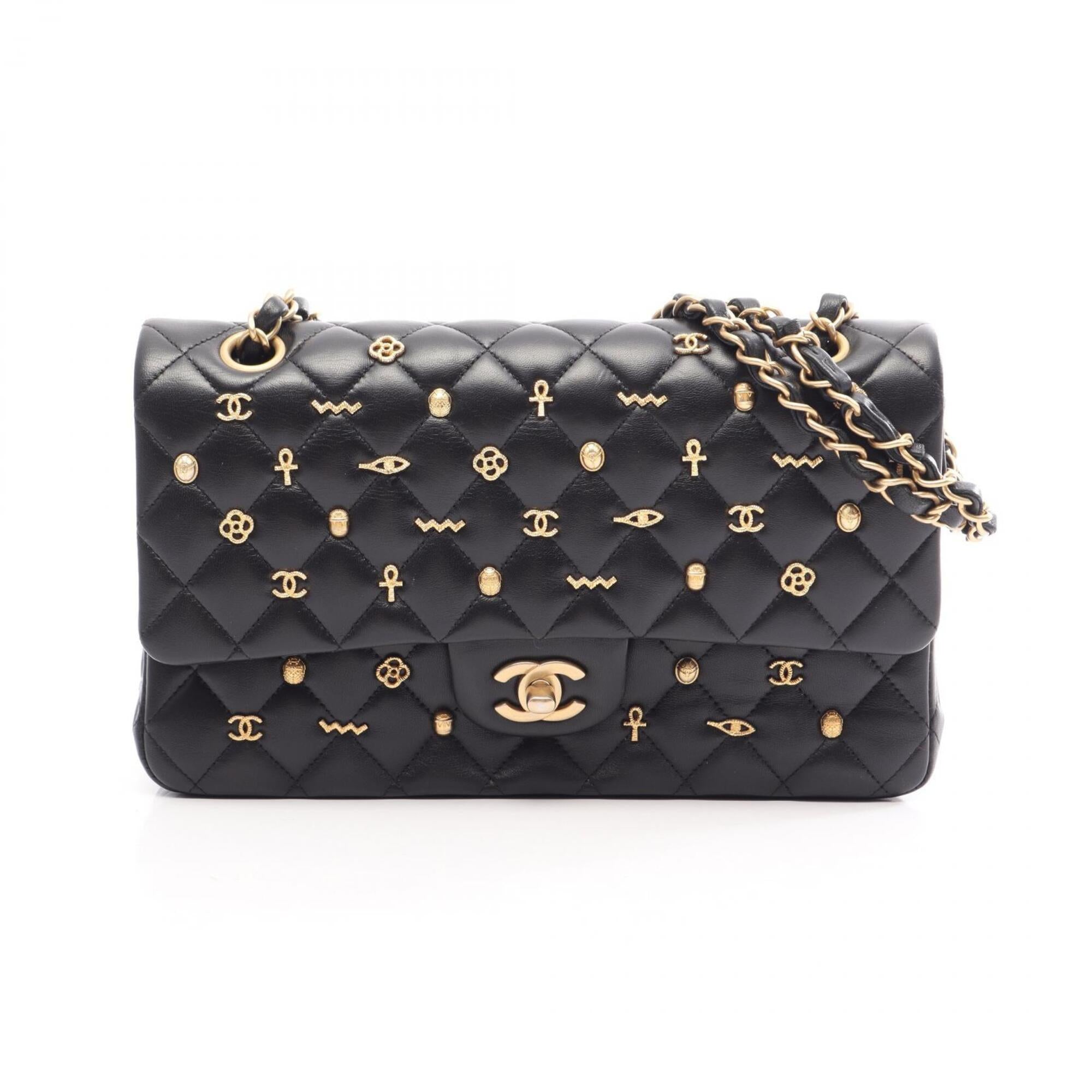 Chanel Black Leather Handbag Shoulder Bag (Pre-Owned)