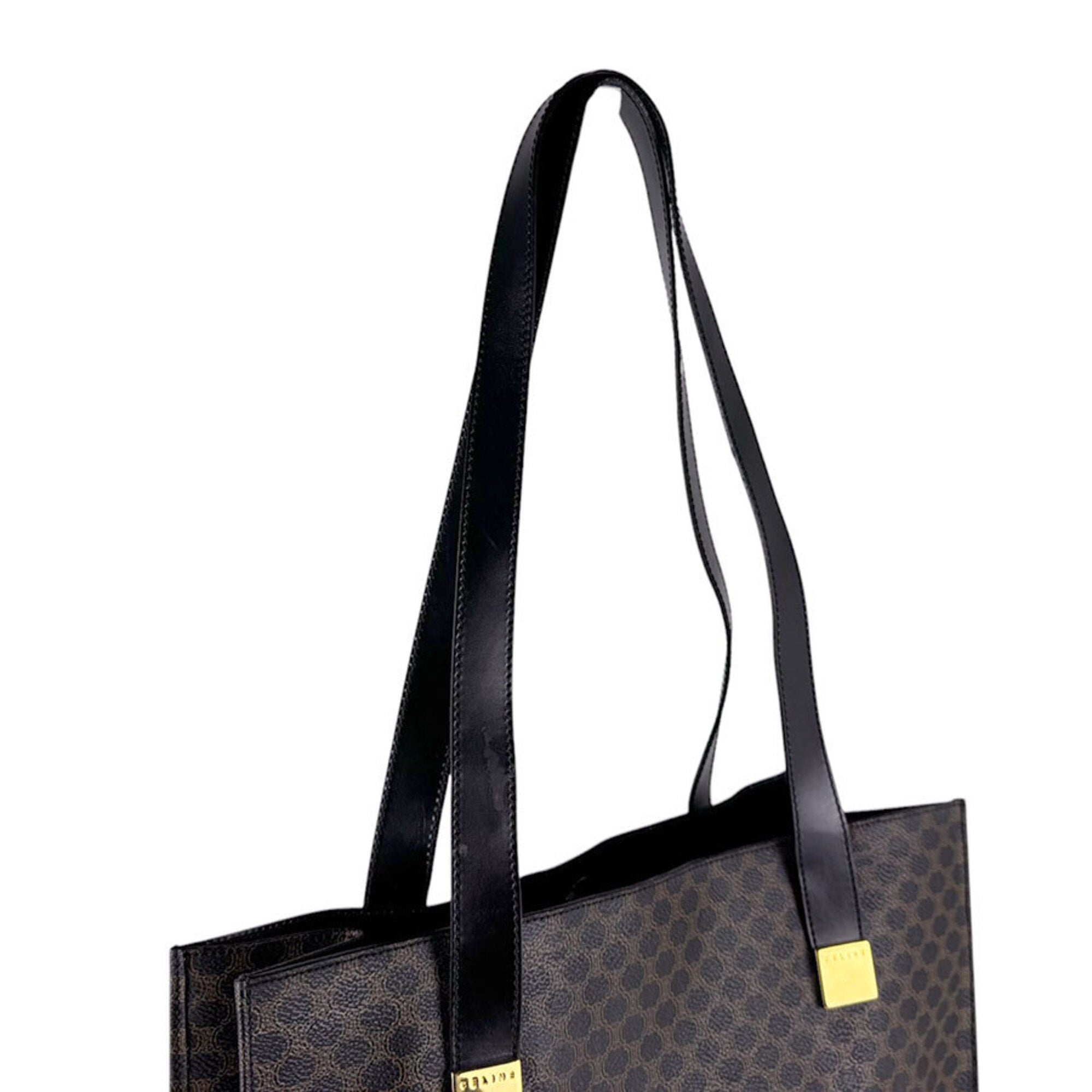 Celine Black Brown Coated Canvas Tote Bag (Pre-Owned)