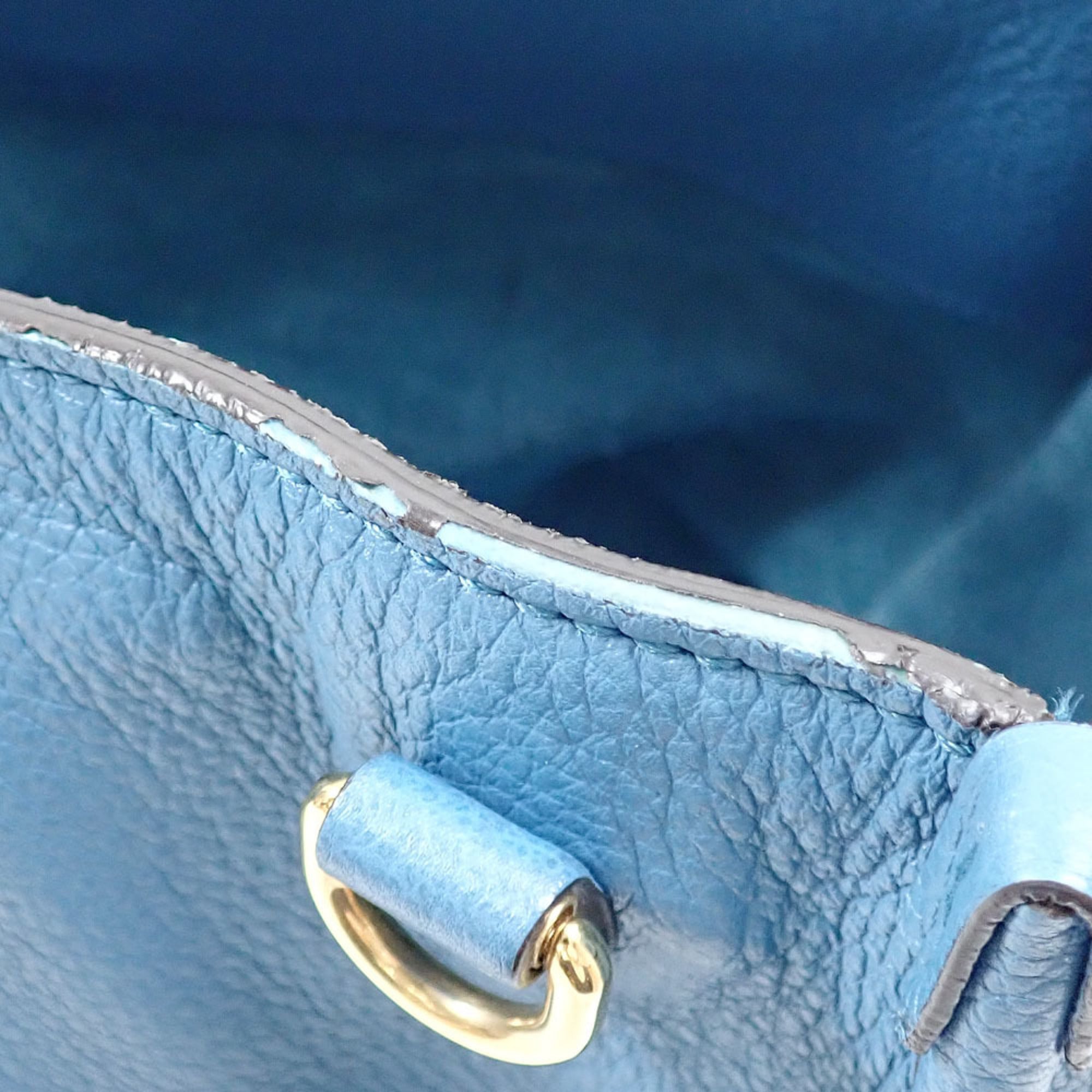 Gucci Blue Leather Tote Bag (Pre-Owned)