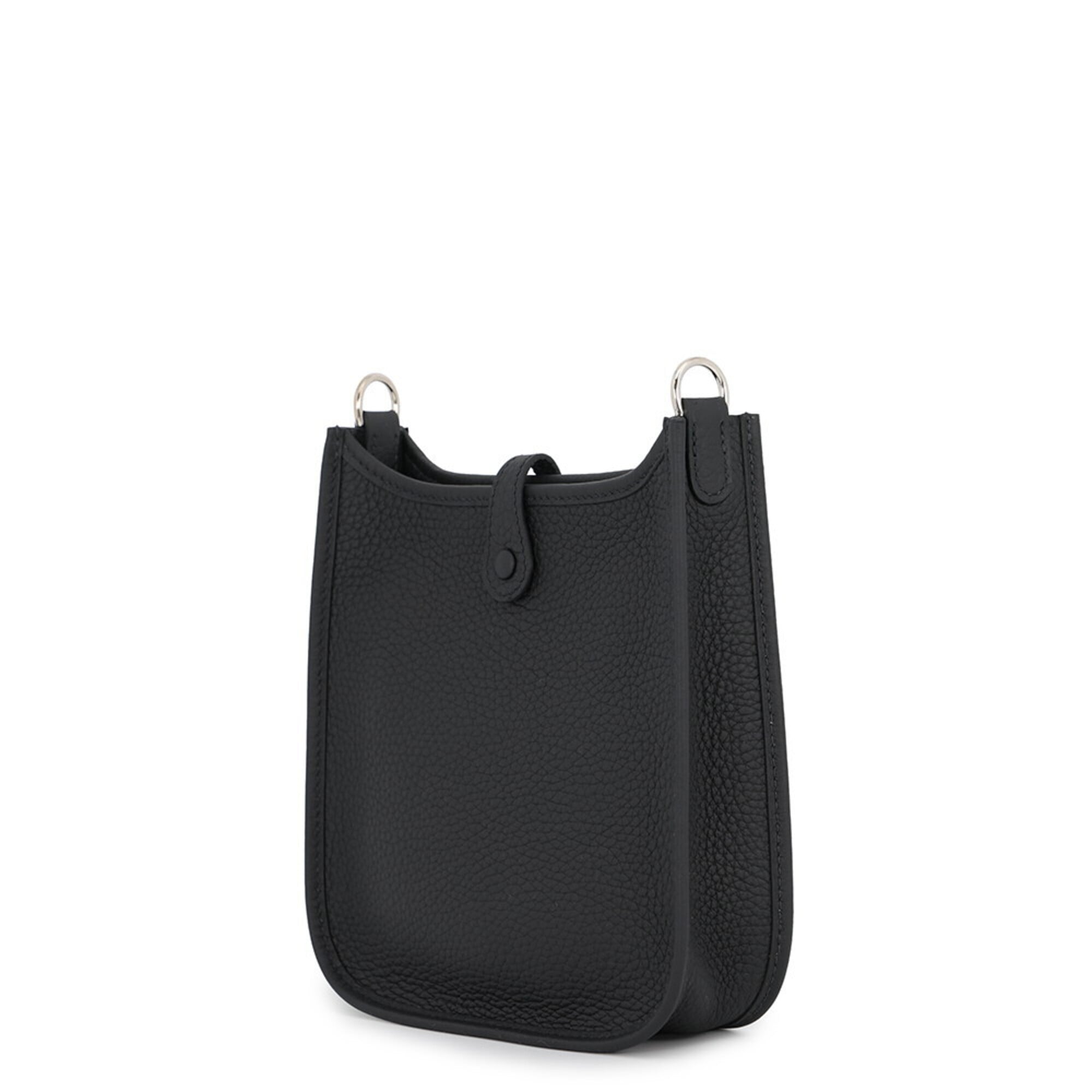 Hermes Evelyne Black Taurillon Clemence Leather Handbag Shoulder Bag