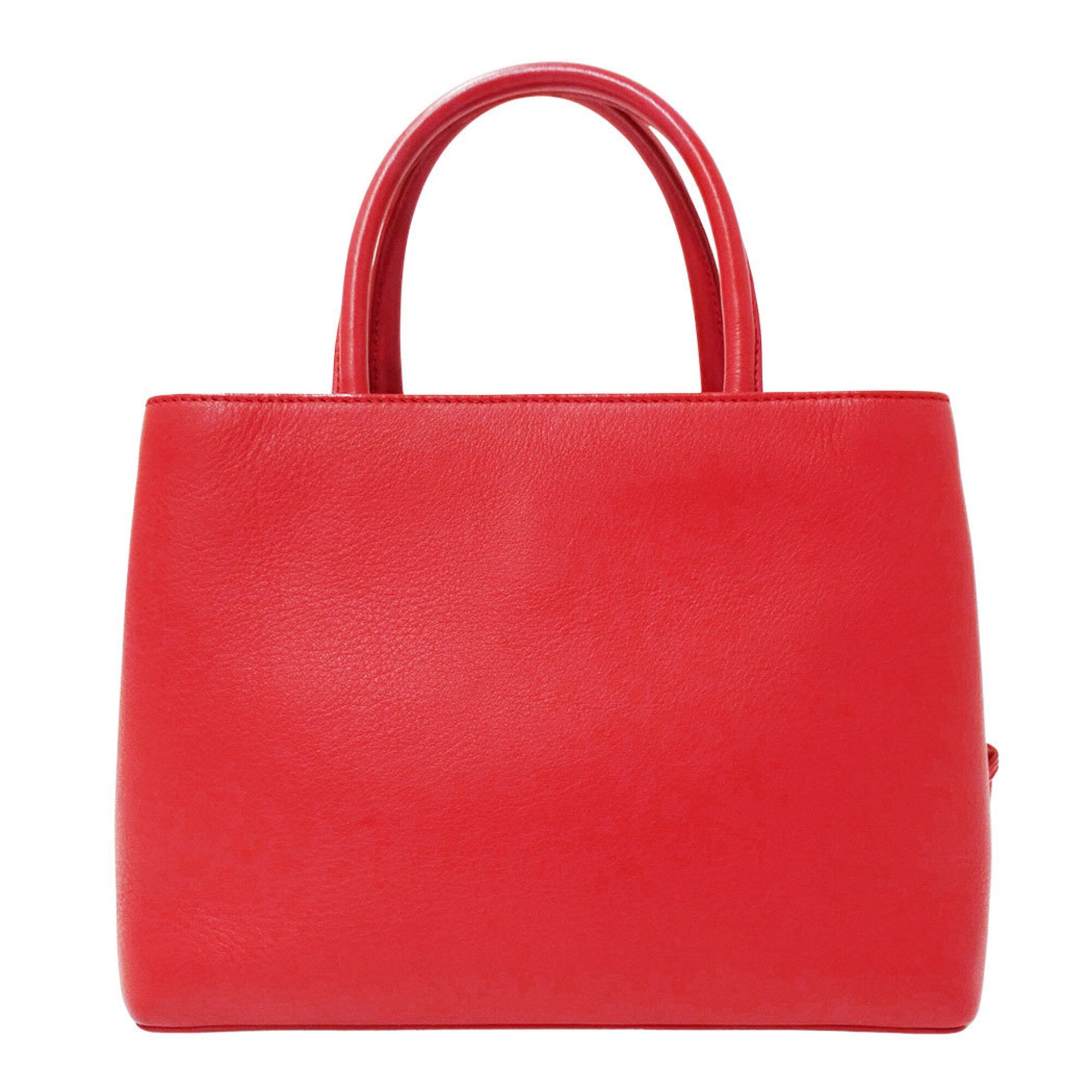 Fendi Red Color Leather Handbag Shoulder Bag (Pre-Owned)