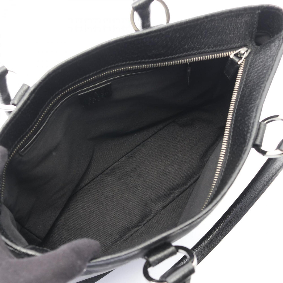 Gucci Black Gg Canvas Leather Handbag (Pre-Owned)