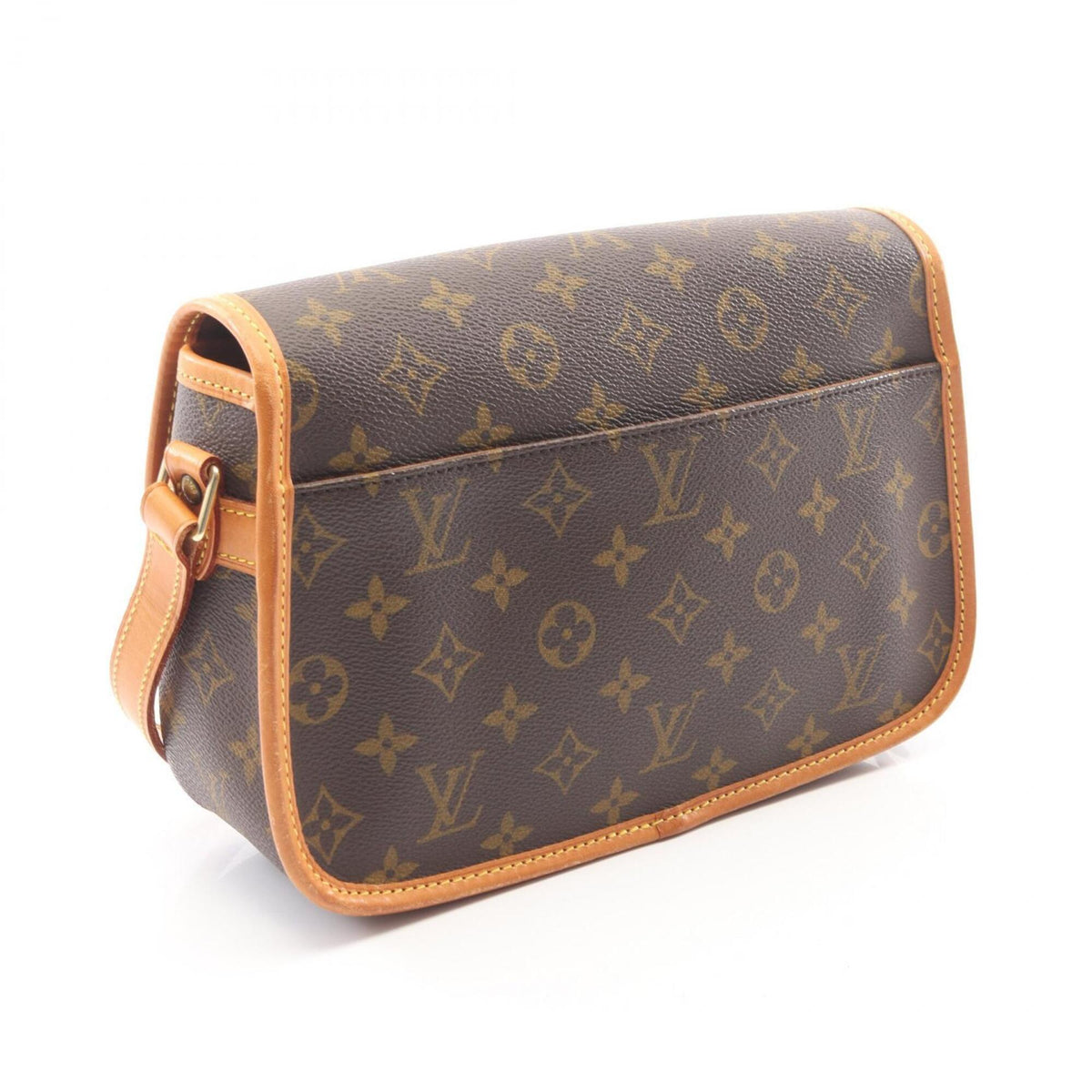 Louis Vuitton Brown Coated Canvas Leather Handbag Shoulder Bag (Pre-Owned)