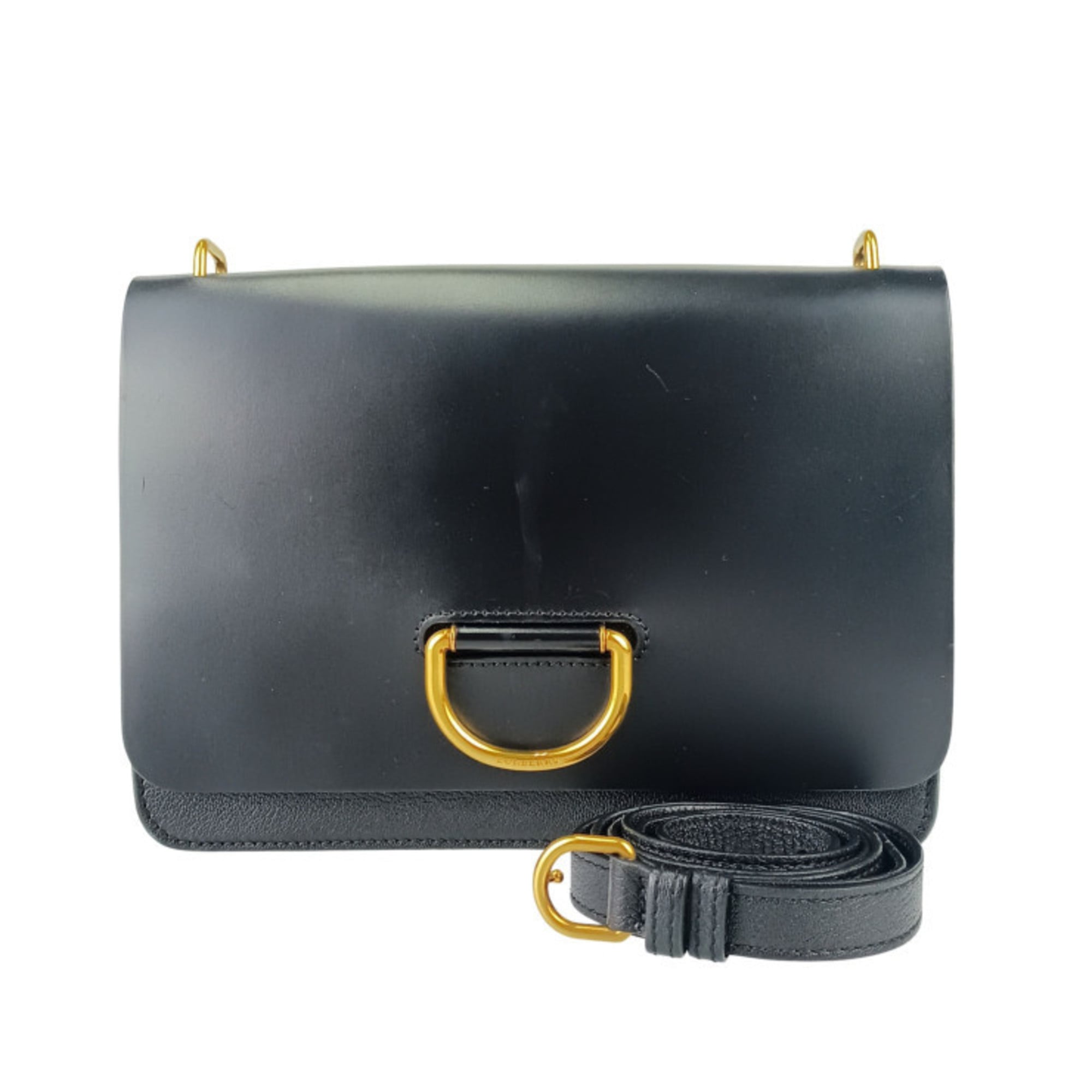 Burberry Black Leather Handbag Shoulder Bag (Pre-Owned)