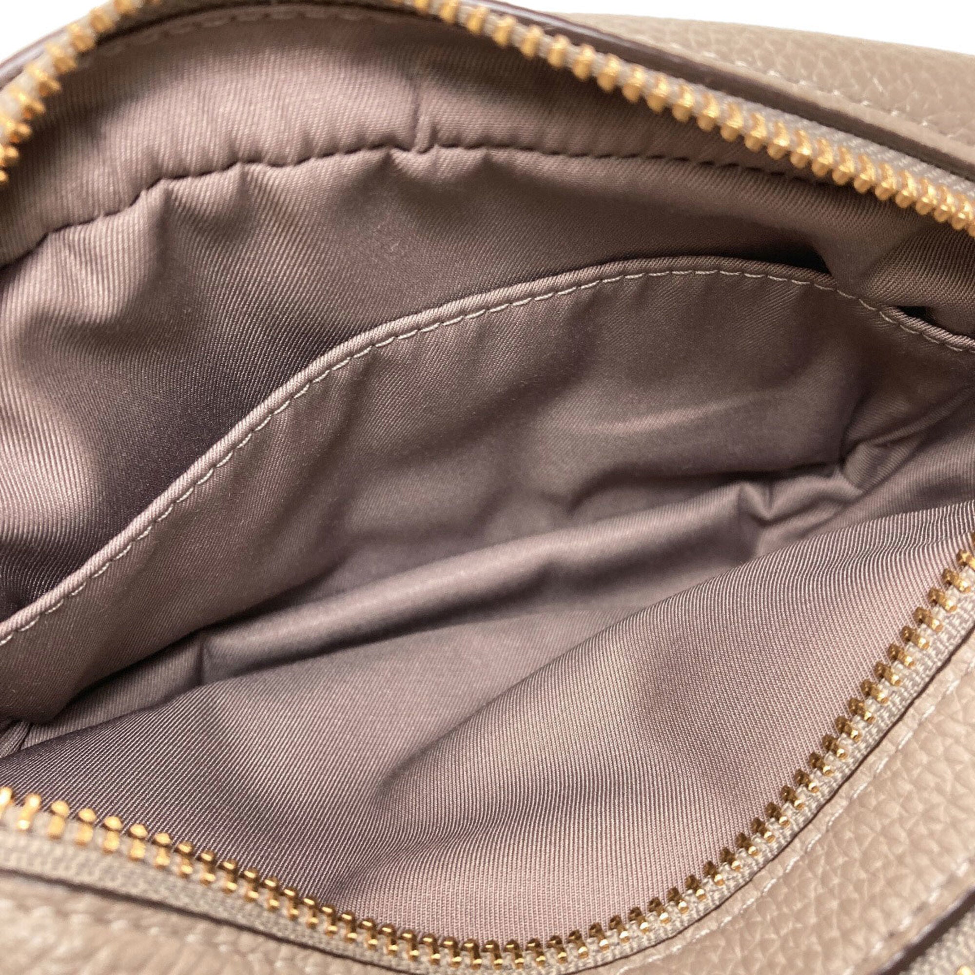 Tory Burch Grayish Leather Shoulder Bag (Pre-Owned)