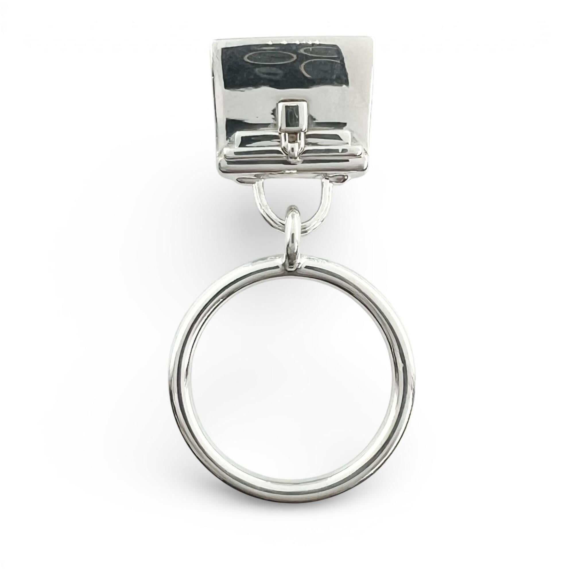 Hermes Silver Silver 925 Band Ring (Pre-Owned)