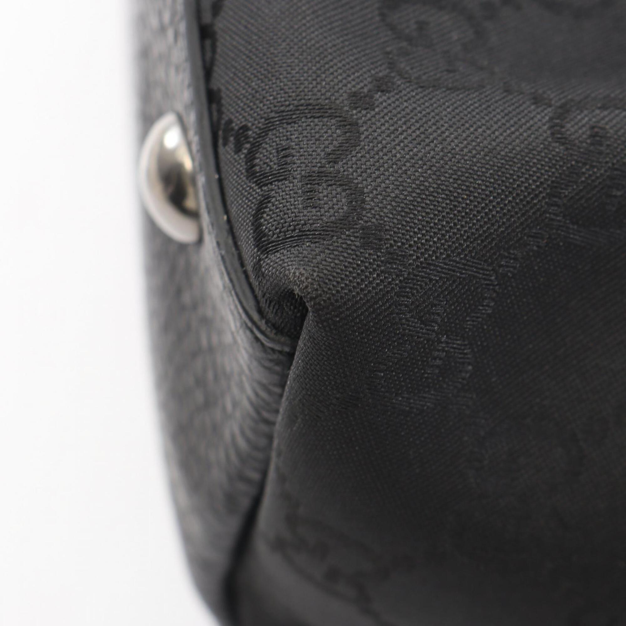 Gucci Black Nylon Leather Handbag Tote Bag (Pre-Owned)