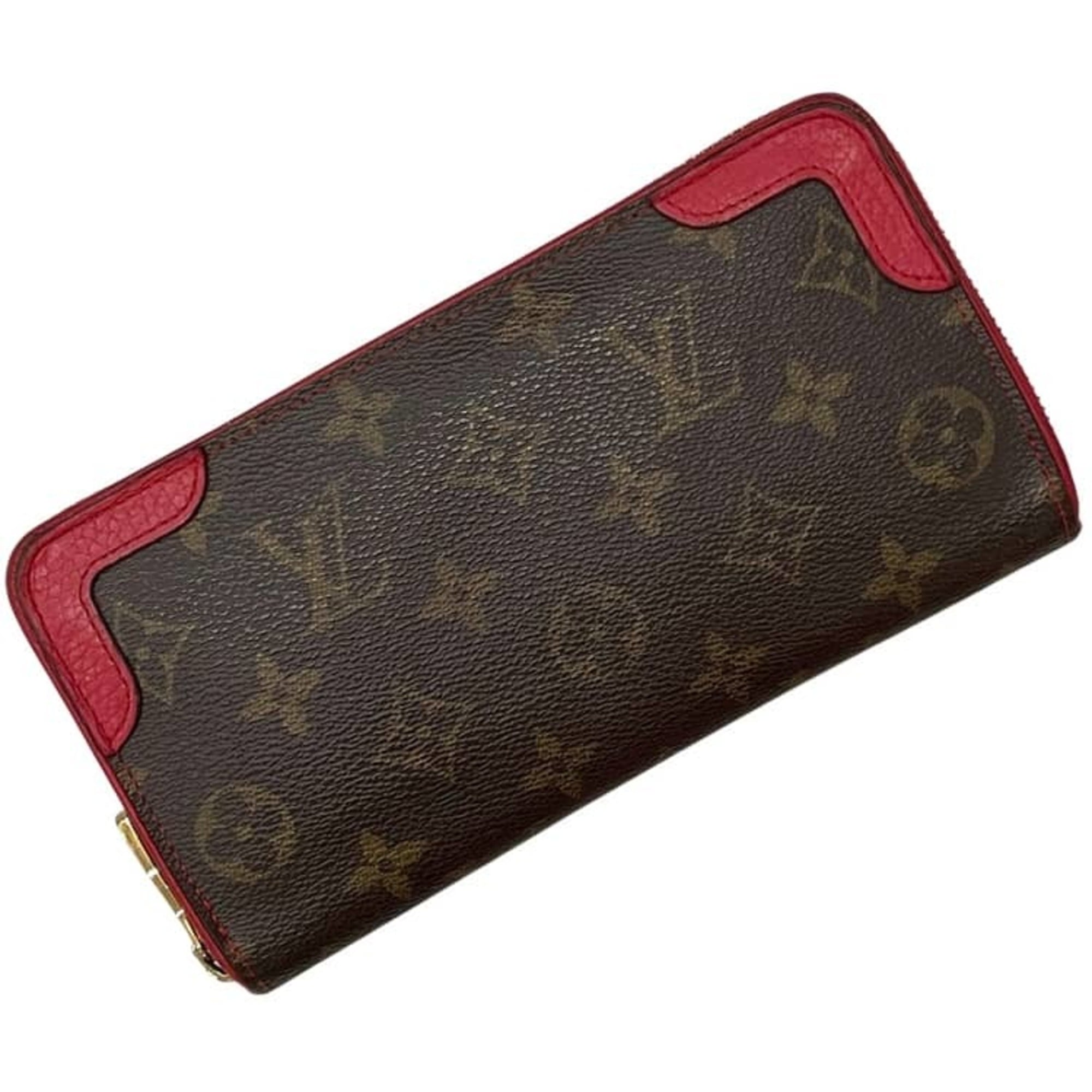 Louis Vuitton Brown Monogram Leather Long Wallet (Bi-Fold) (Pre-Owned)