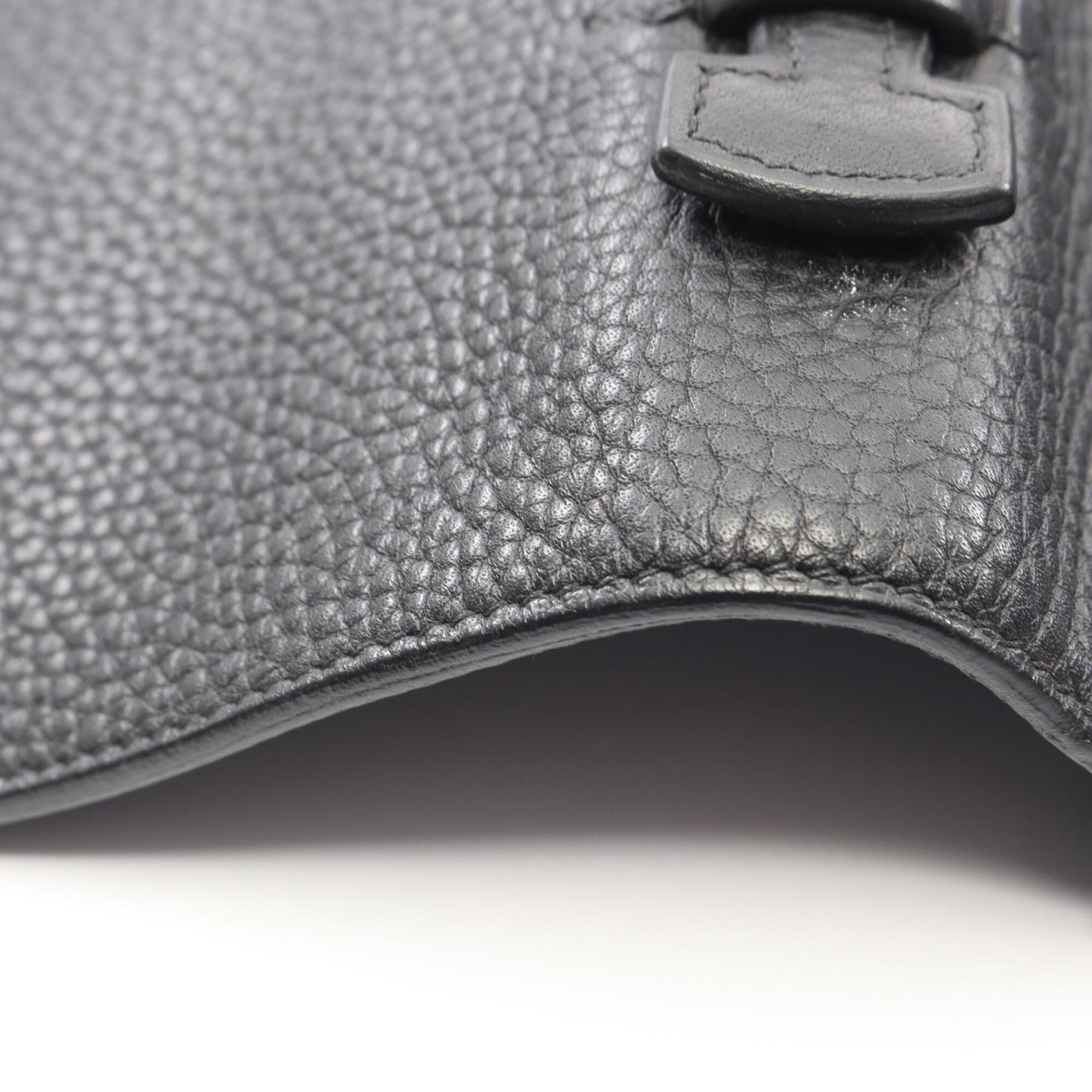 Hermes Black Taurillon Clemence Leather Handbag (Pre-Owned)