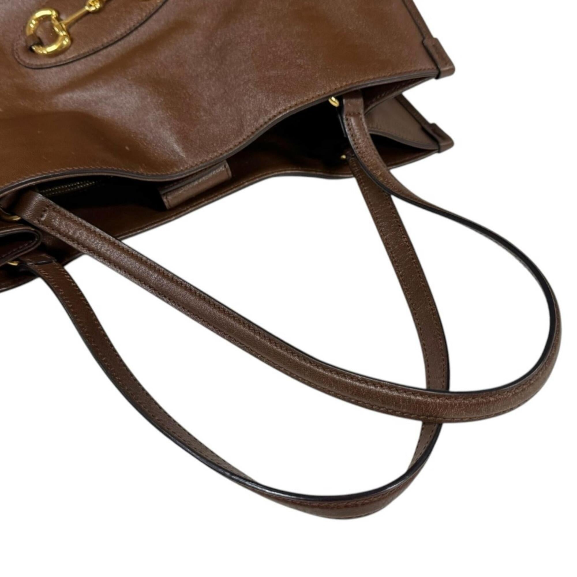 Gucci Brown Leather Tote Bag (Pre-Owned)