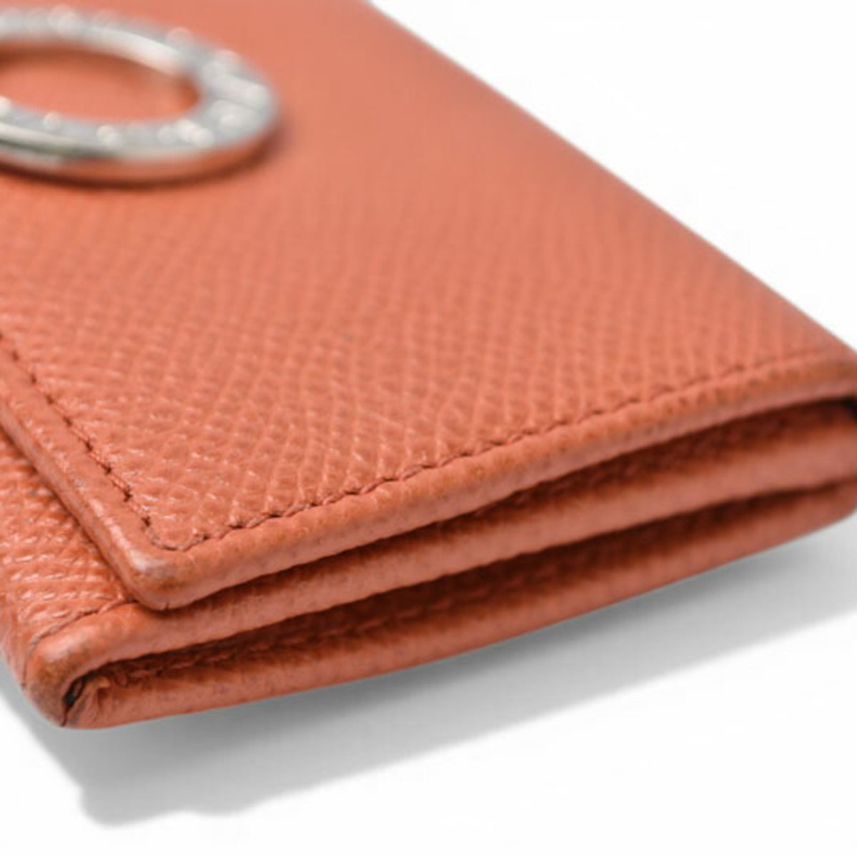 Bvlgari Orange Leather Coin Purse/Coin Case (Pre-Owned)
