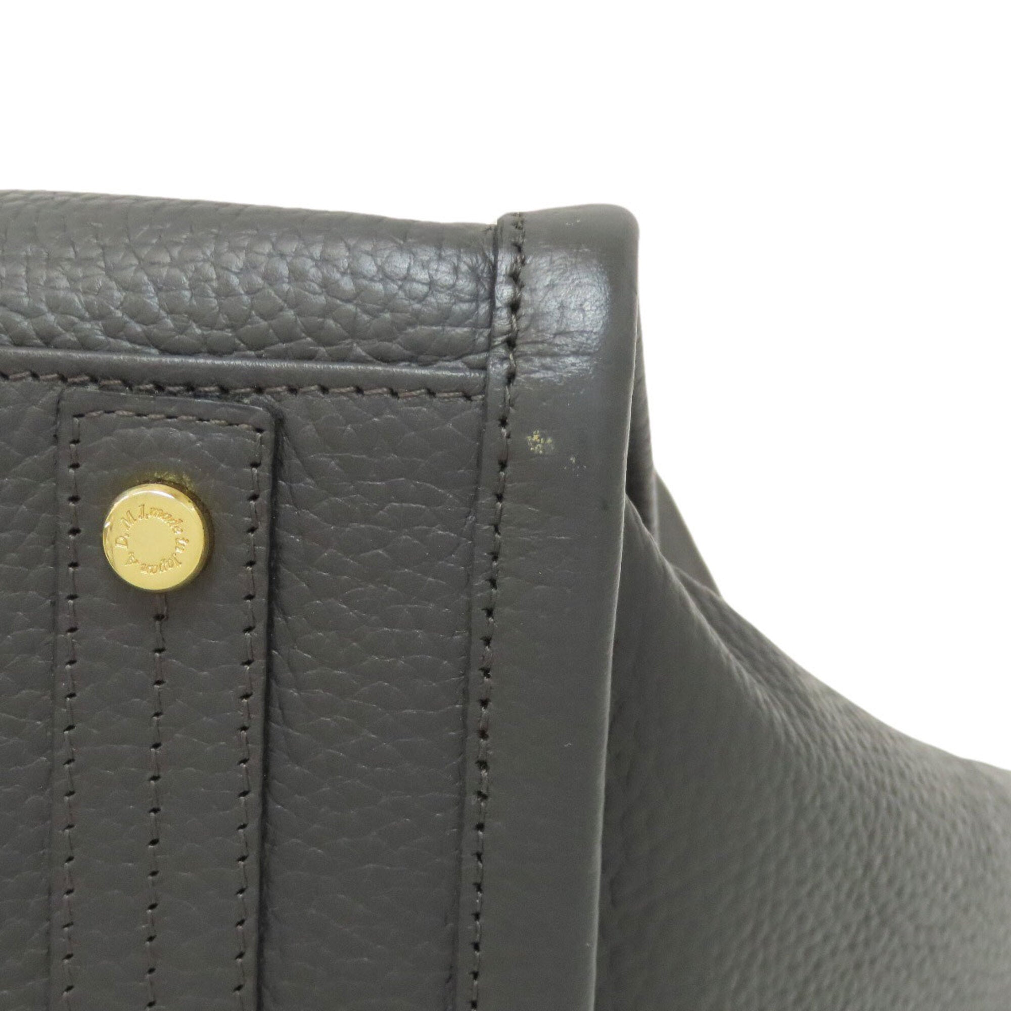 A.D.M.J Gray Leather Handbag (Pre-Owned)