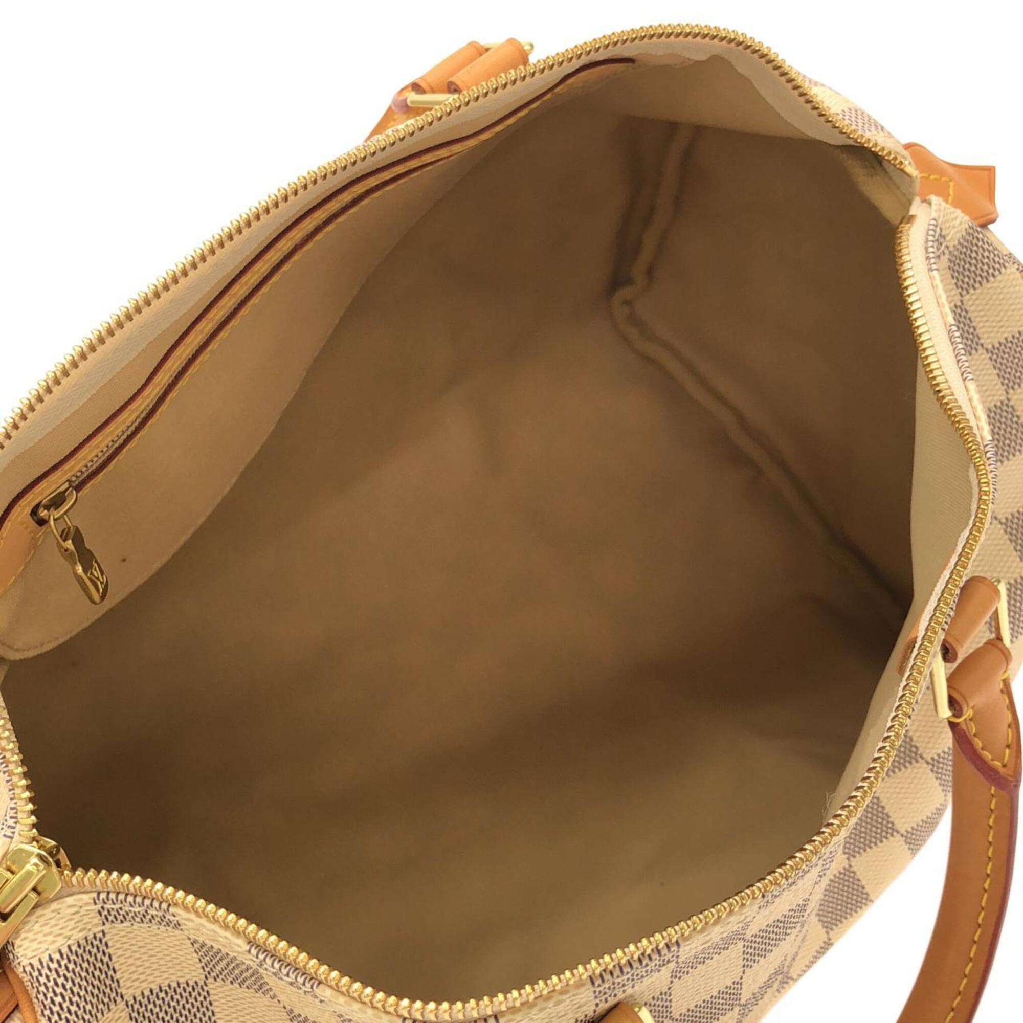 Louis Vuitton Azur Beige White Coated Canvas Boston Bag (Pre-Owned)