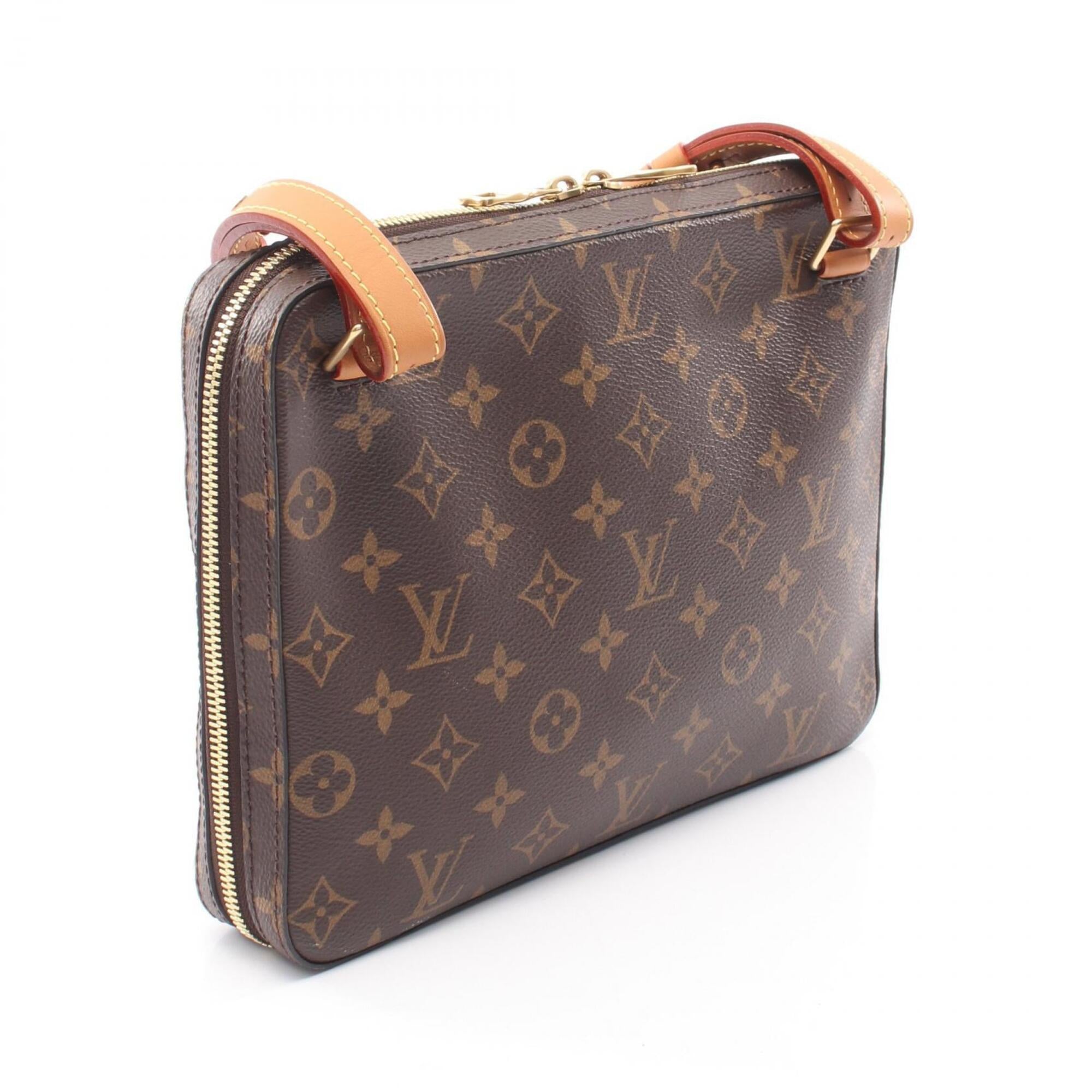 Louis Vuitton Brown Monogram Monogram Leather Handbag Shoulder Bag (Pre-Owned)