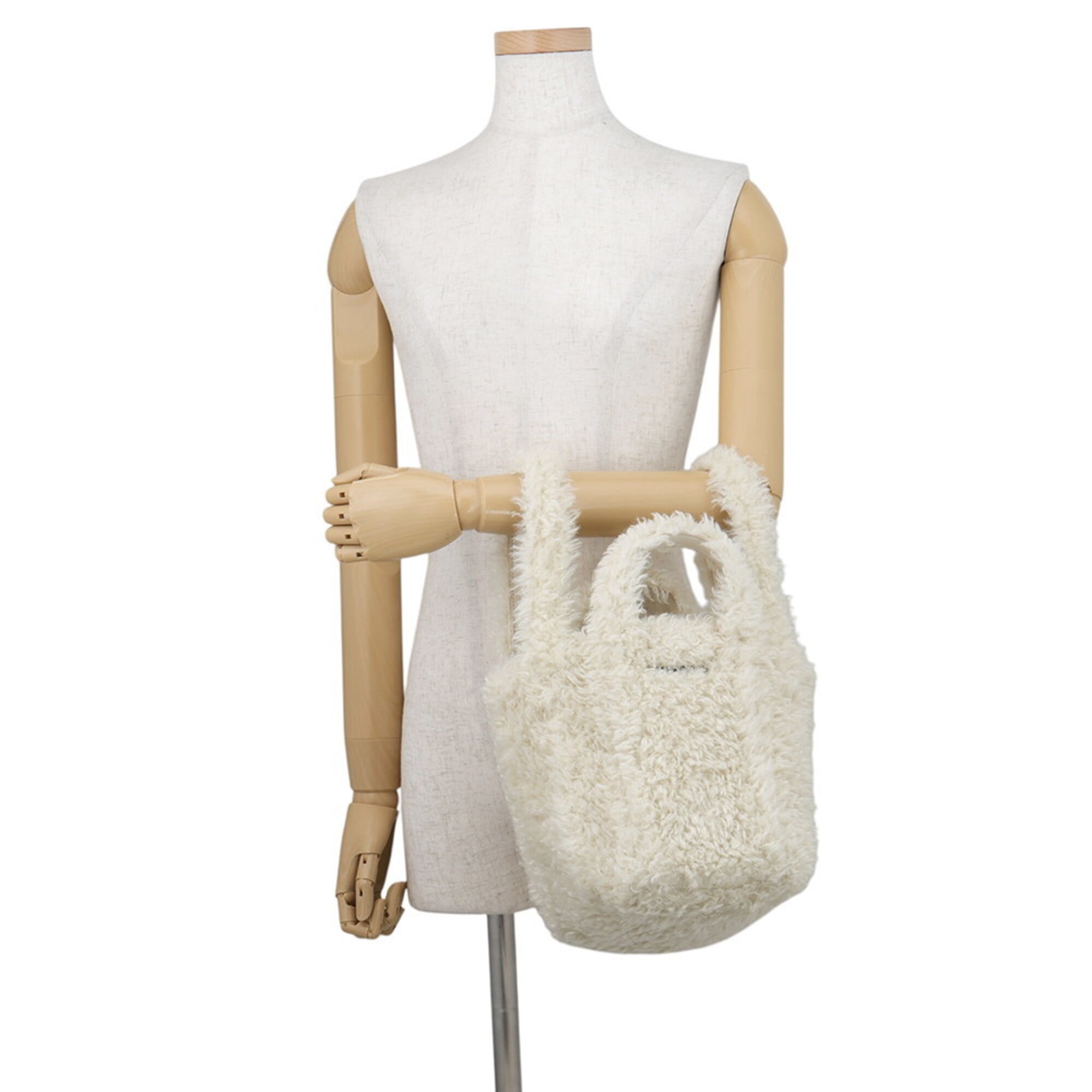 Balenciaga Ivory Fur Leather Handbag Shoulder Bag (Pre-Owned)