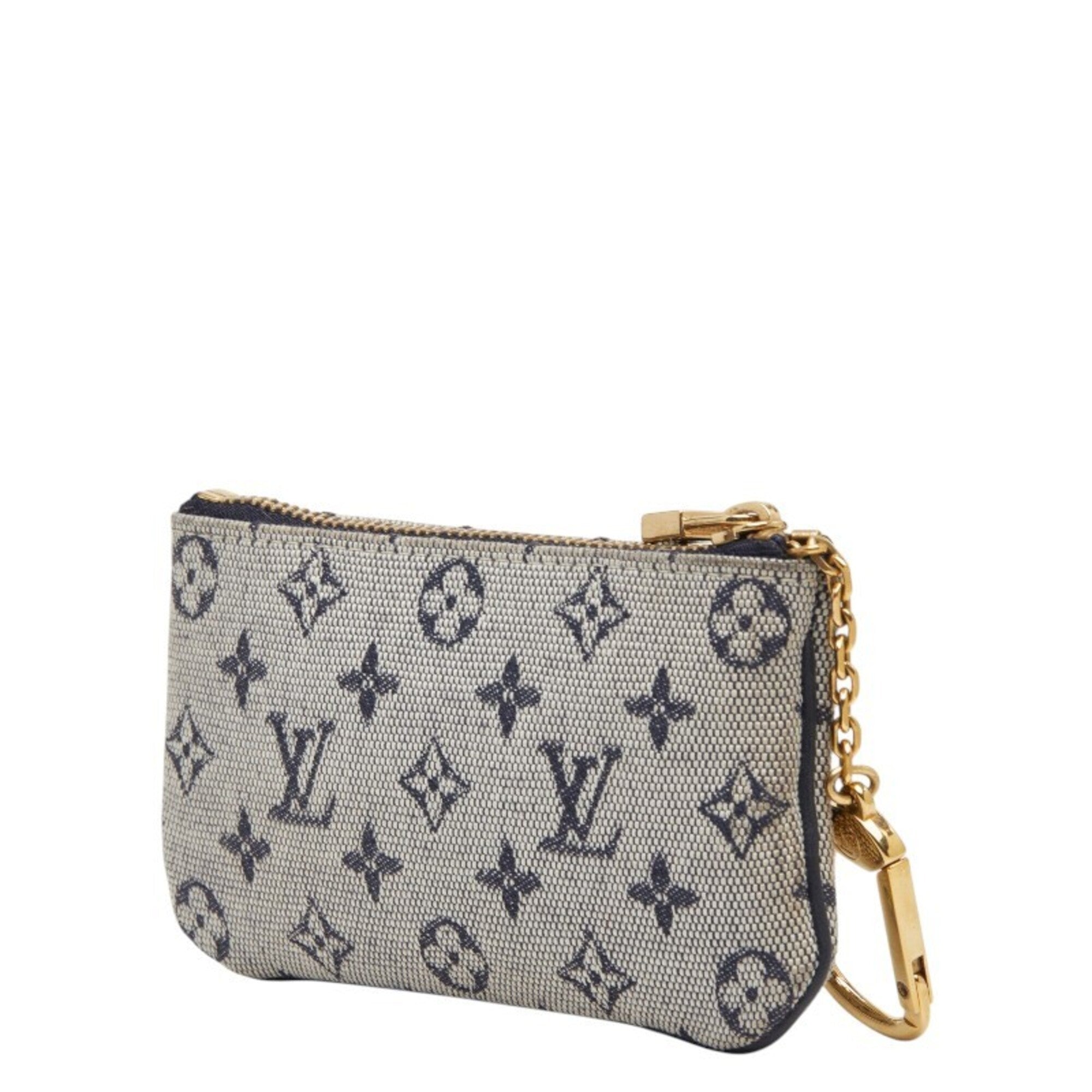 Louis Vuitton Blue Navy Canvas Leather Coin Purse/Coin Case (Pre-Owned)