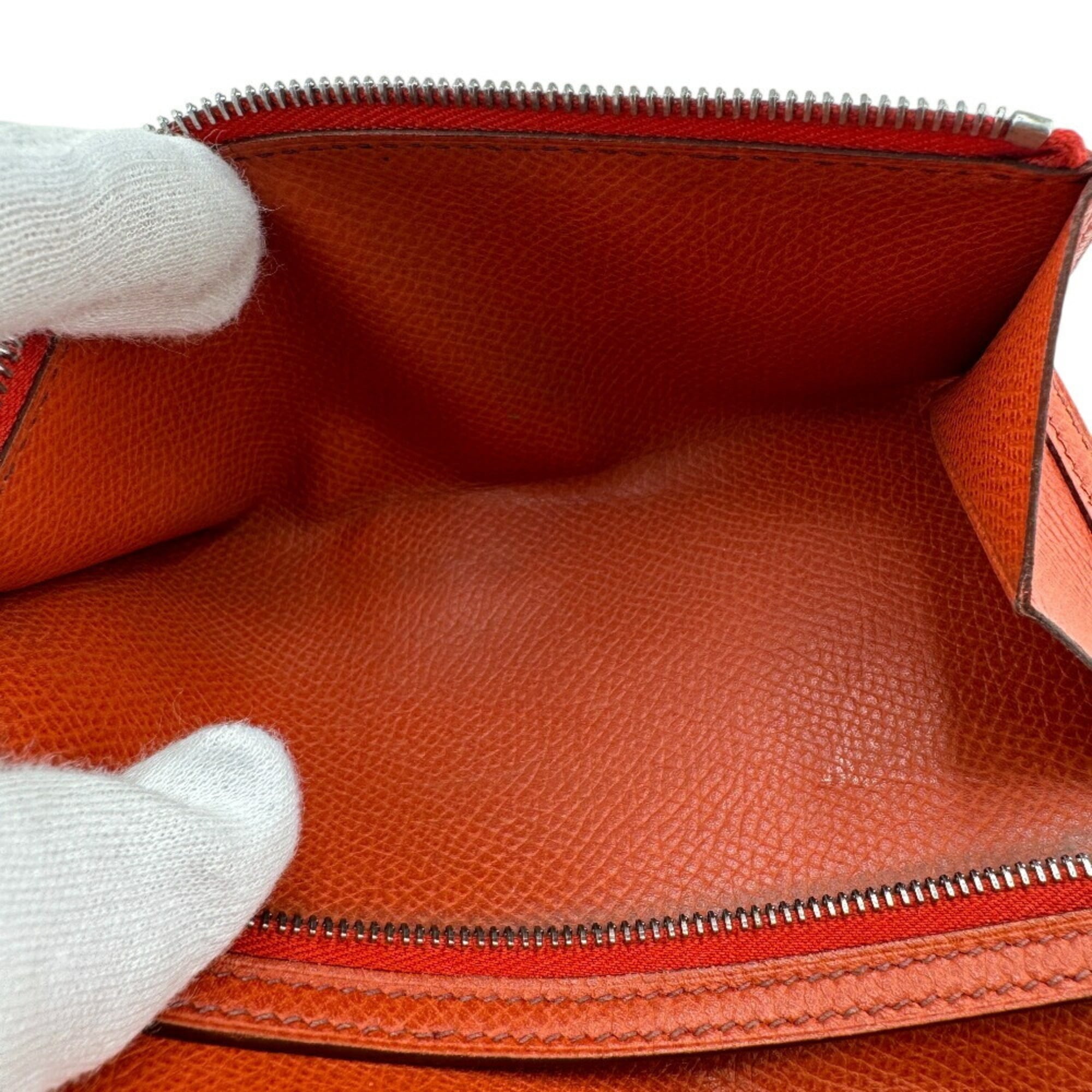 Hermes Orange Epsom Leather Long Wallet (Bi-Fold) (Pre-Owned)