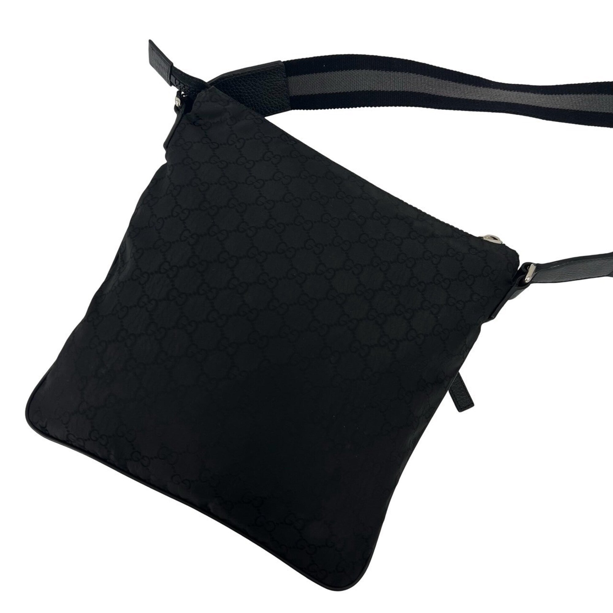 Gucci Black Coated Canvas Leather Crossbody Bag Shoulder Bag (Pre-Owned)
