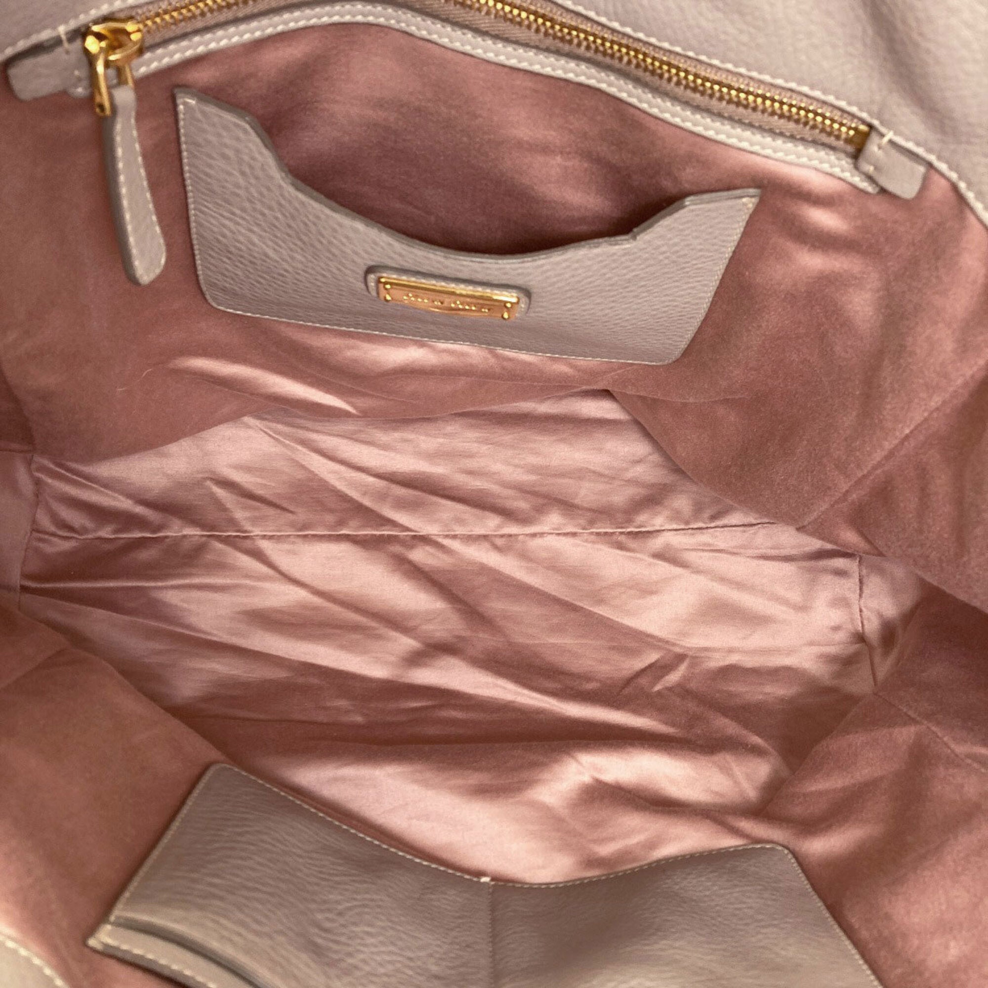 Miu Miu Gray Leather Tote Bag (Pre-Owned)