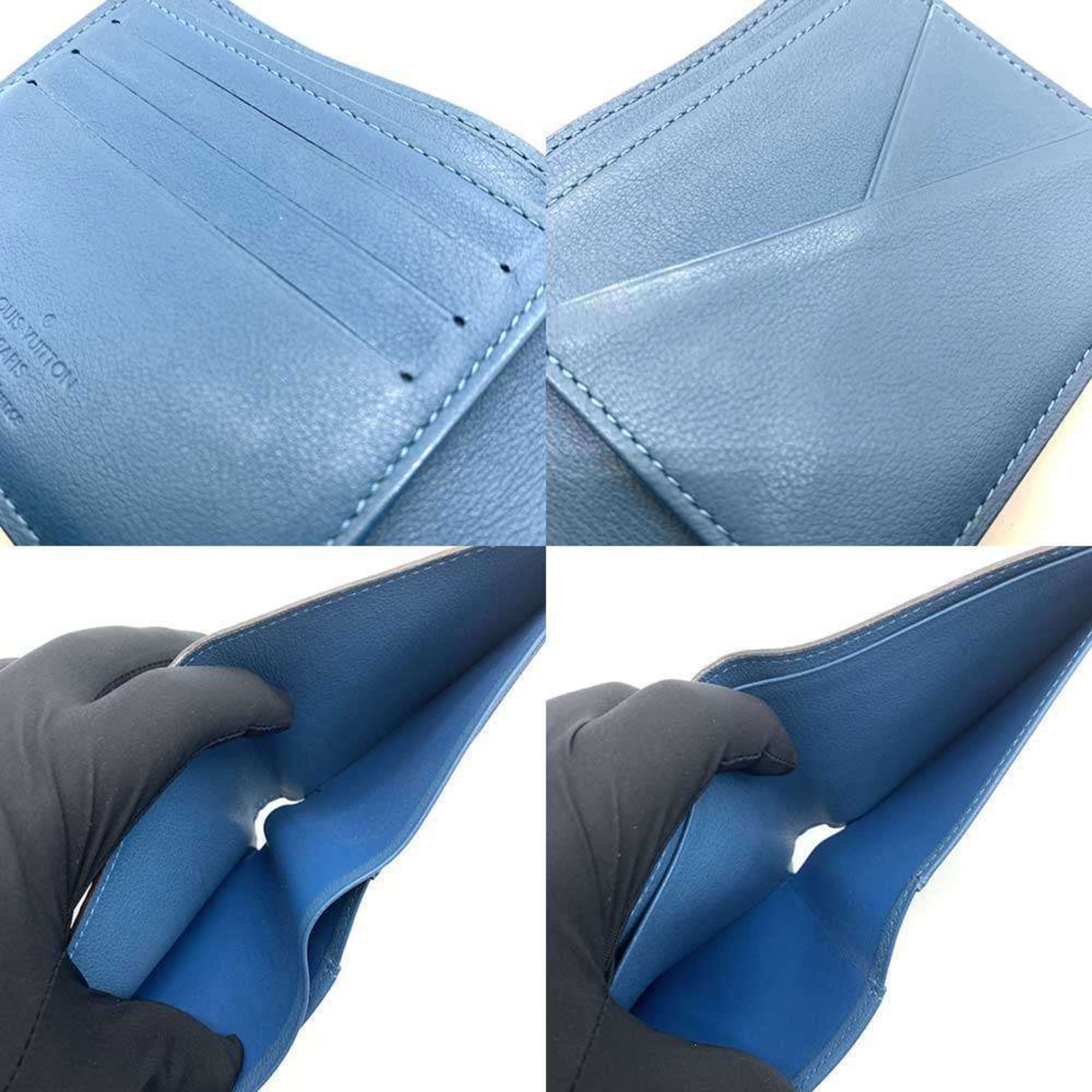 Louis Vuitton Taurillon Blue Leather Wallet (Bi-Fold) (Pre-Owned)