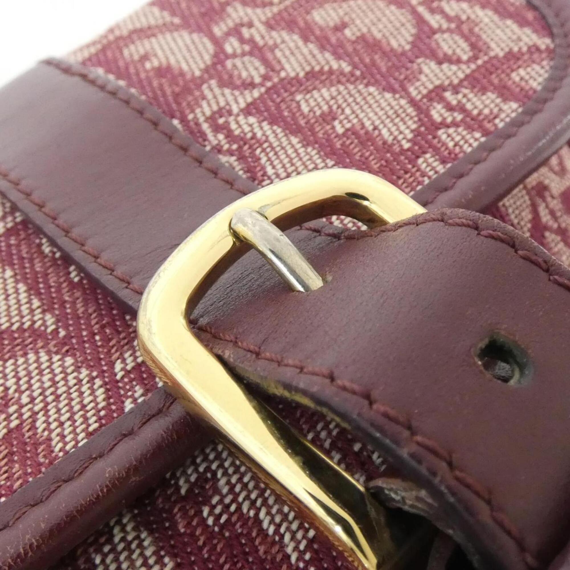 Christian Dior Bordeaux Canvas Shoulder Bag (Pre-Owned)
