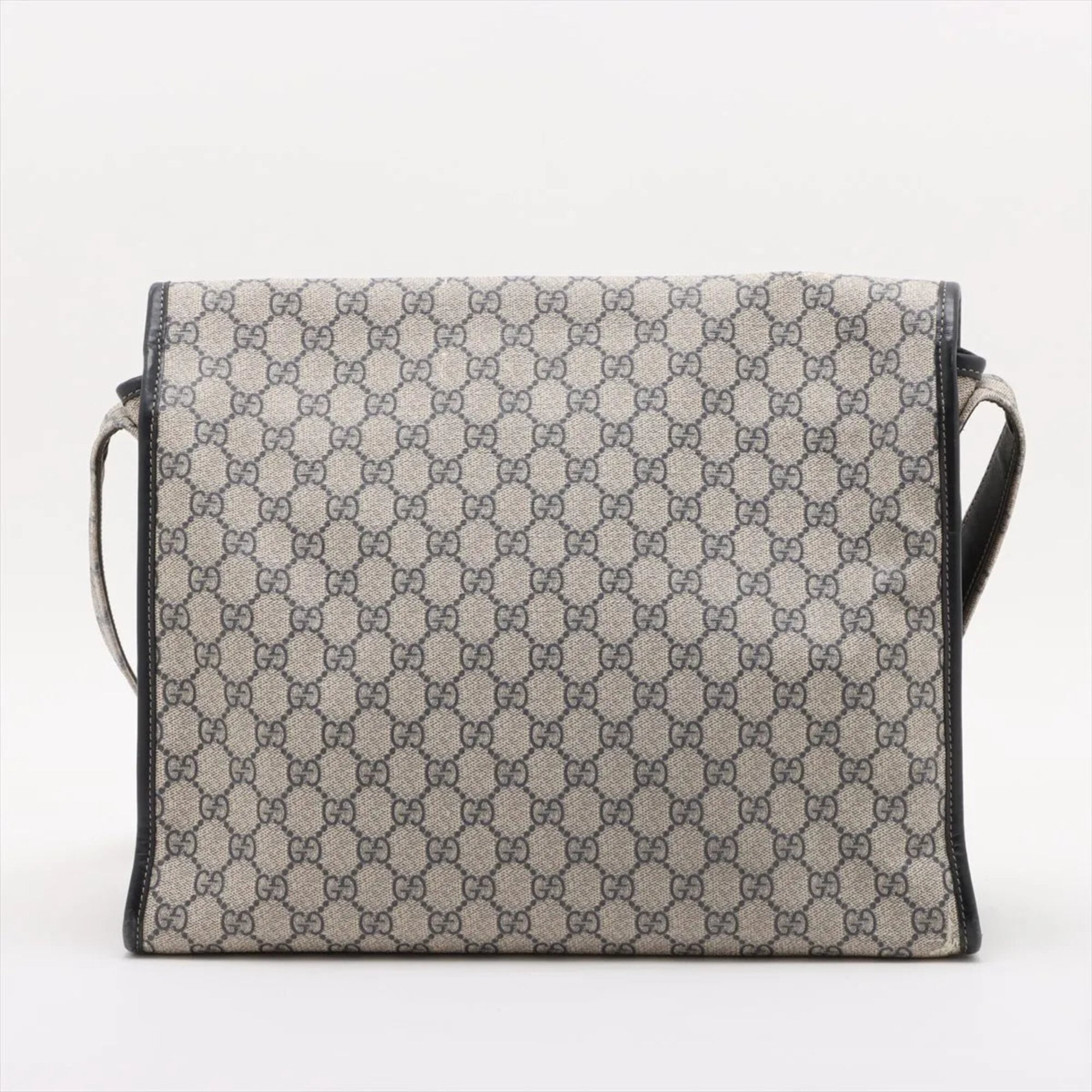 Gucci Beige Leather Coated Canvas Shoulder Bag (Pre-Owned)