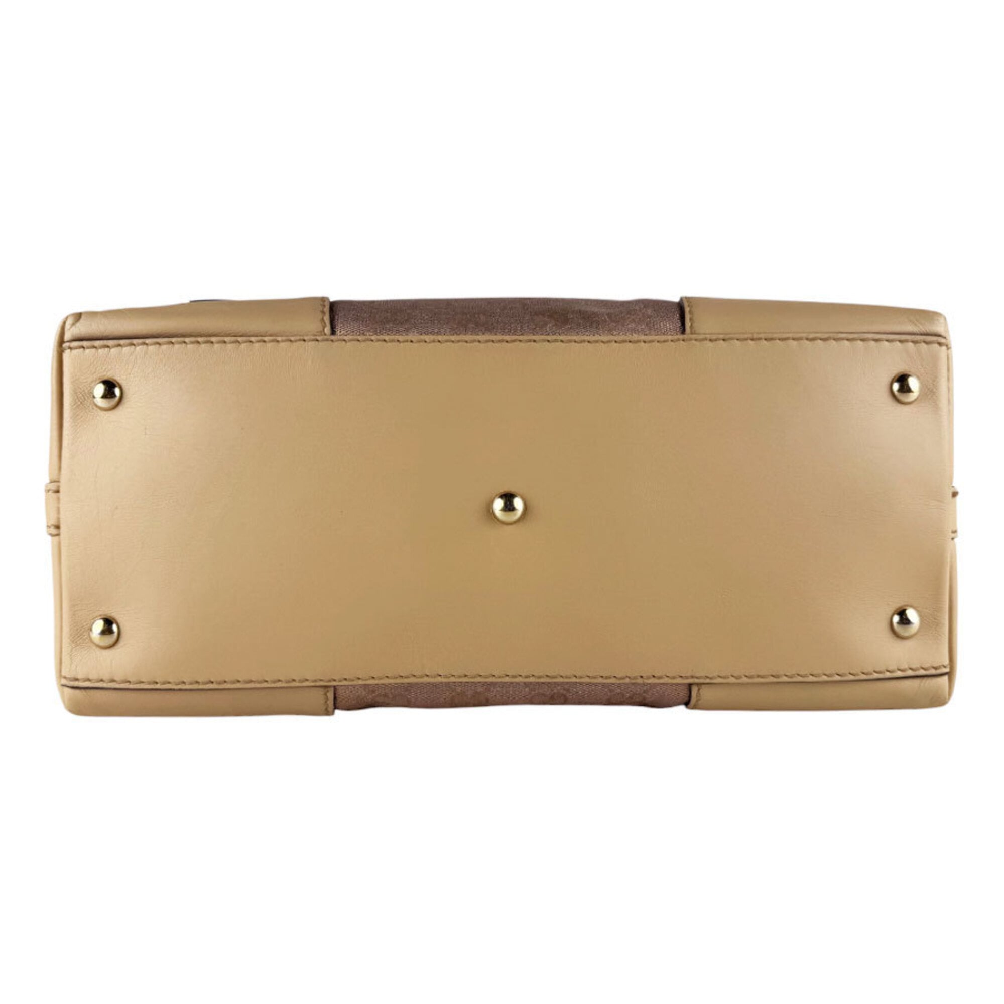 Gucci Beige Metallic Pink Beige Gg Canvas Shoulder Bag (Pre-Owned)