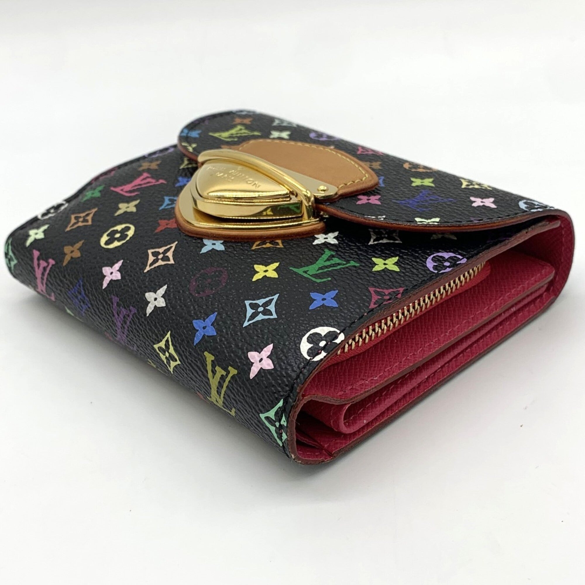 Louis Vuitton Black Monogram Multicolore Wallet (Tri-Fold) (Pre-Owned)