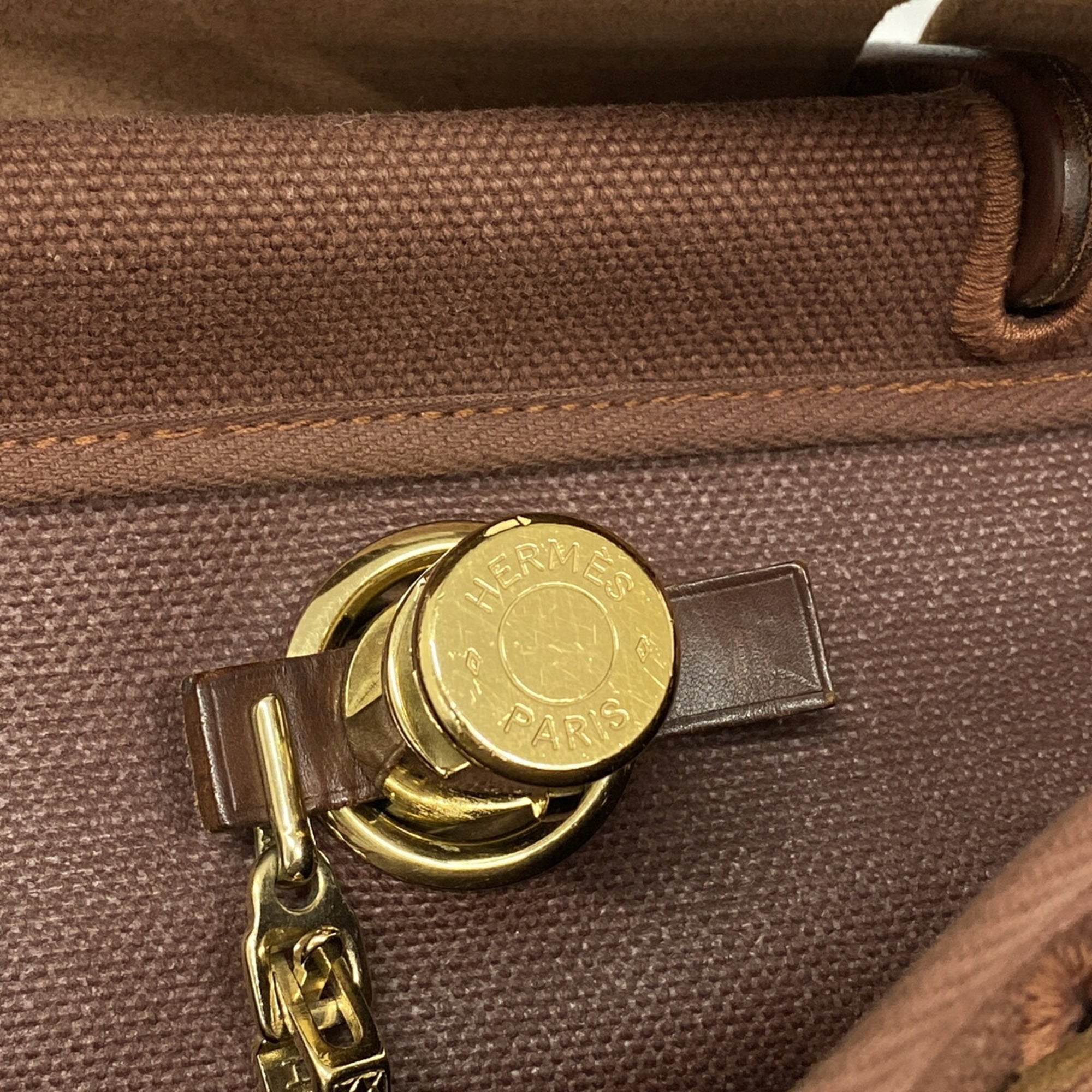Hermes Brown Toile Officier Backpack (Pre-Owned)