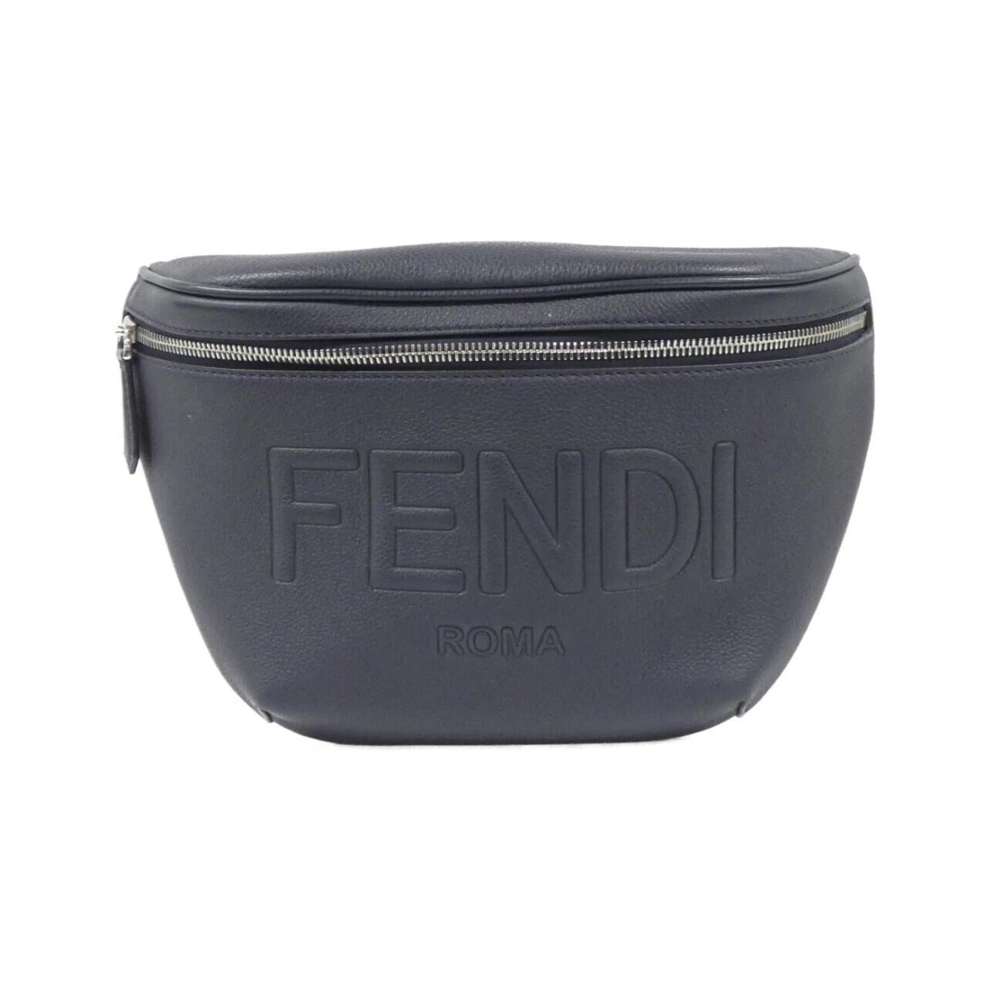 Fendi Dark Blue Leather Shoulder Bag (Pre-Owned)