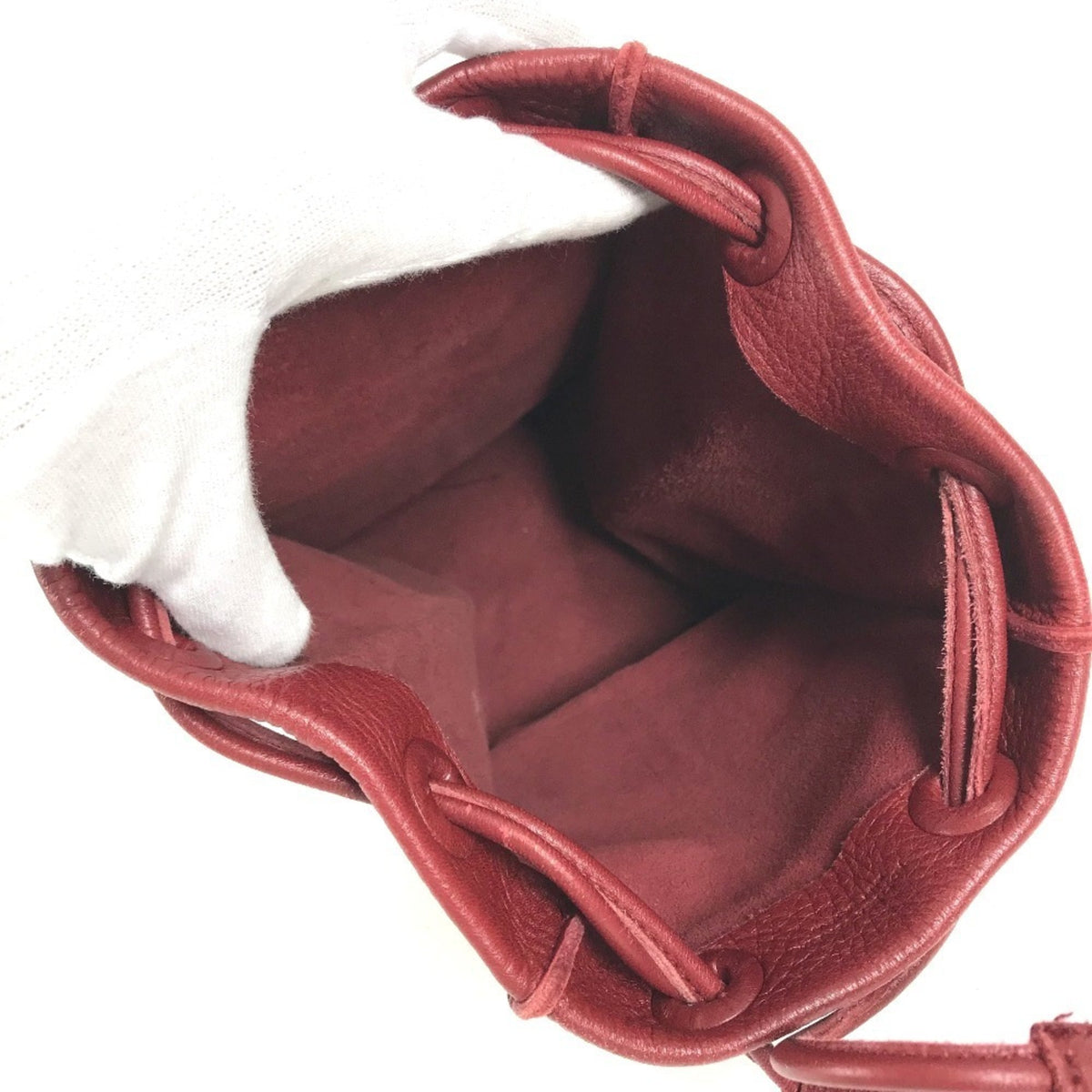 Bottega Veneta Red Color Leather Handbag (Pre-Owned)