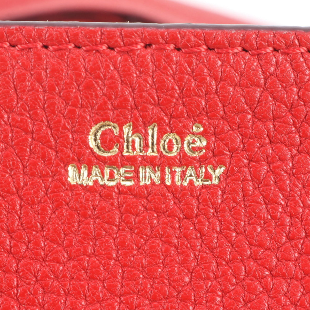Chloé Gold Red Color Leather Crossbody Bag Shoulder Bag (Pre-Owned)