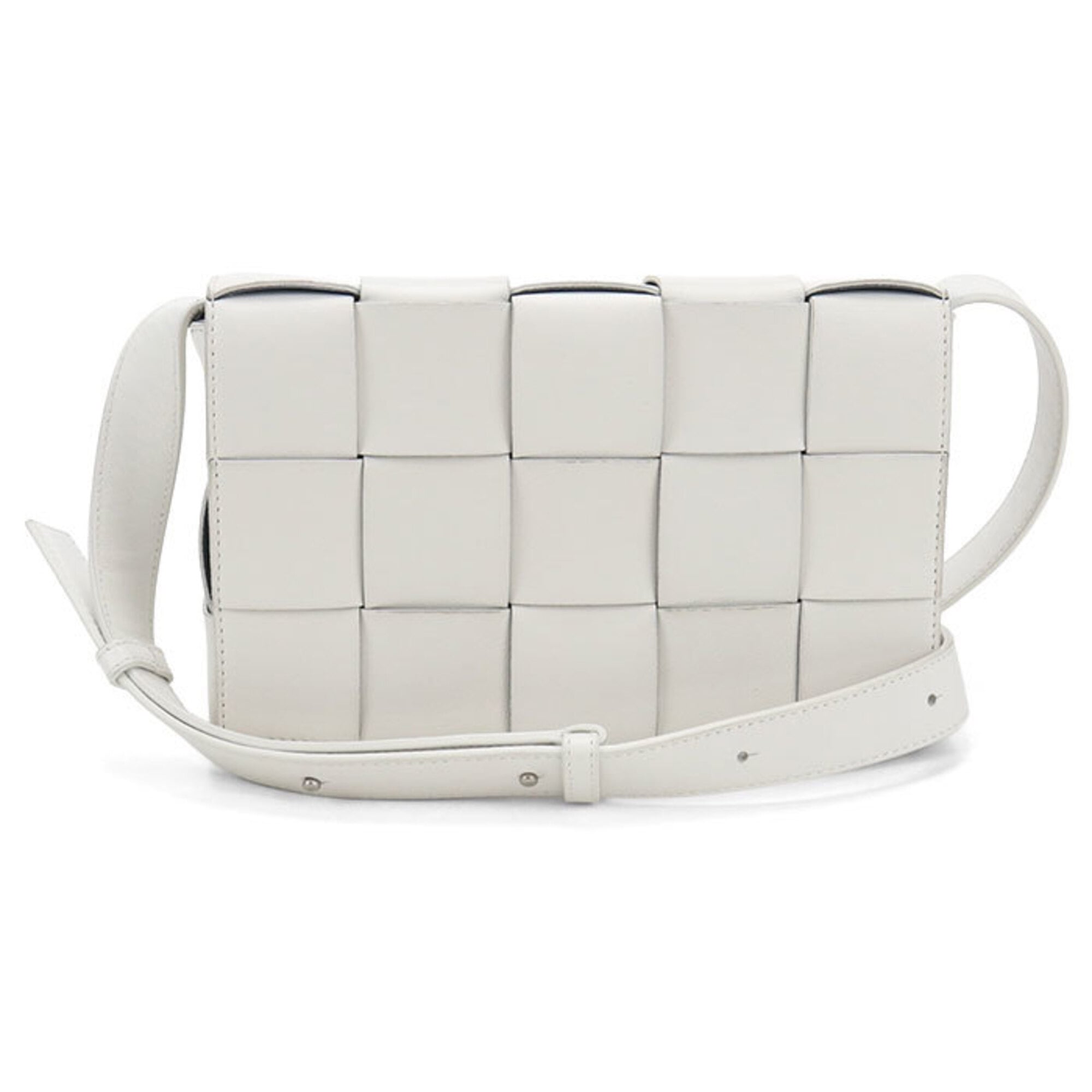 Bottega Veneta White Leather Shoulder Bag (Pre-Owned)