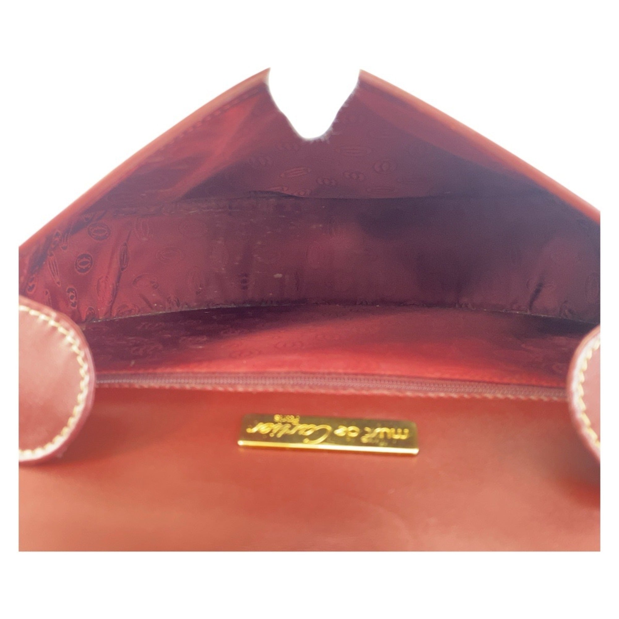 Cartier Bordeaux Leather Shoulder Bag (Pre-Owned)
