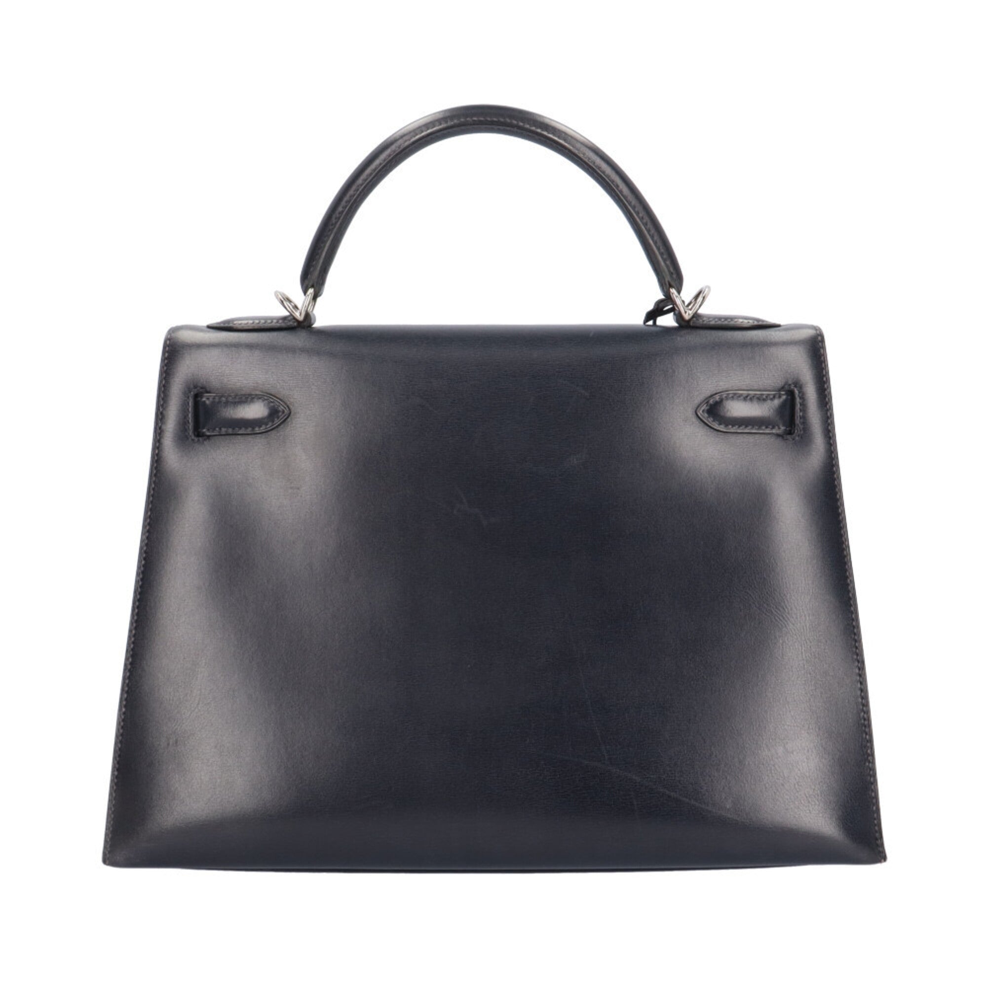 Hermes Blue Indigo Navy Box Calf Leather Shoulder Bag (Pre-Owned)