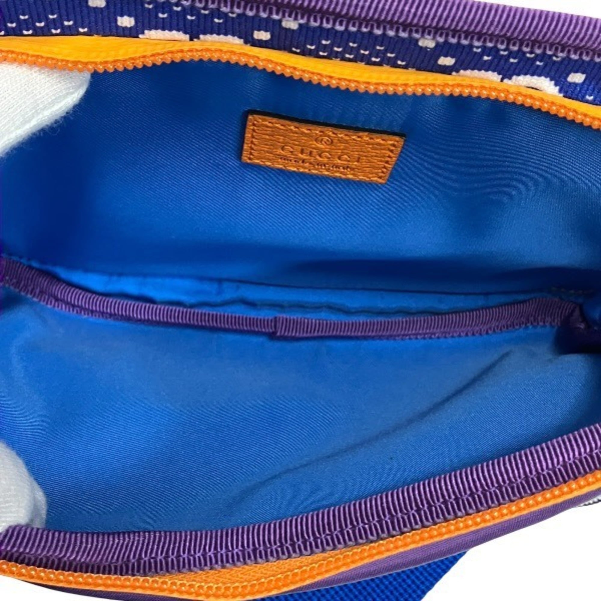 Gucci Blue Orange Purple Nylon Handbag Shoulder Bag Sling Bag (Pre-Owned)