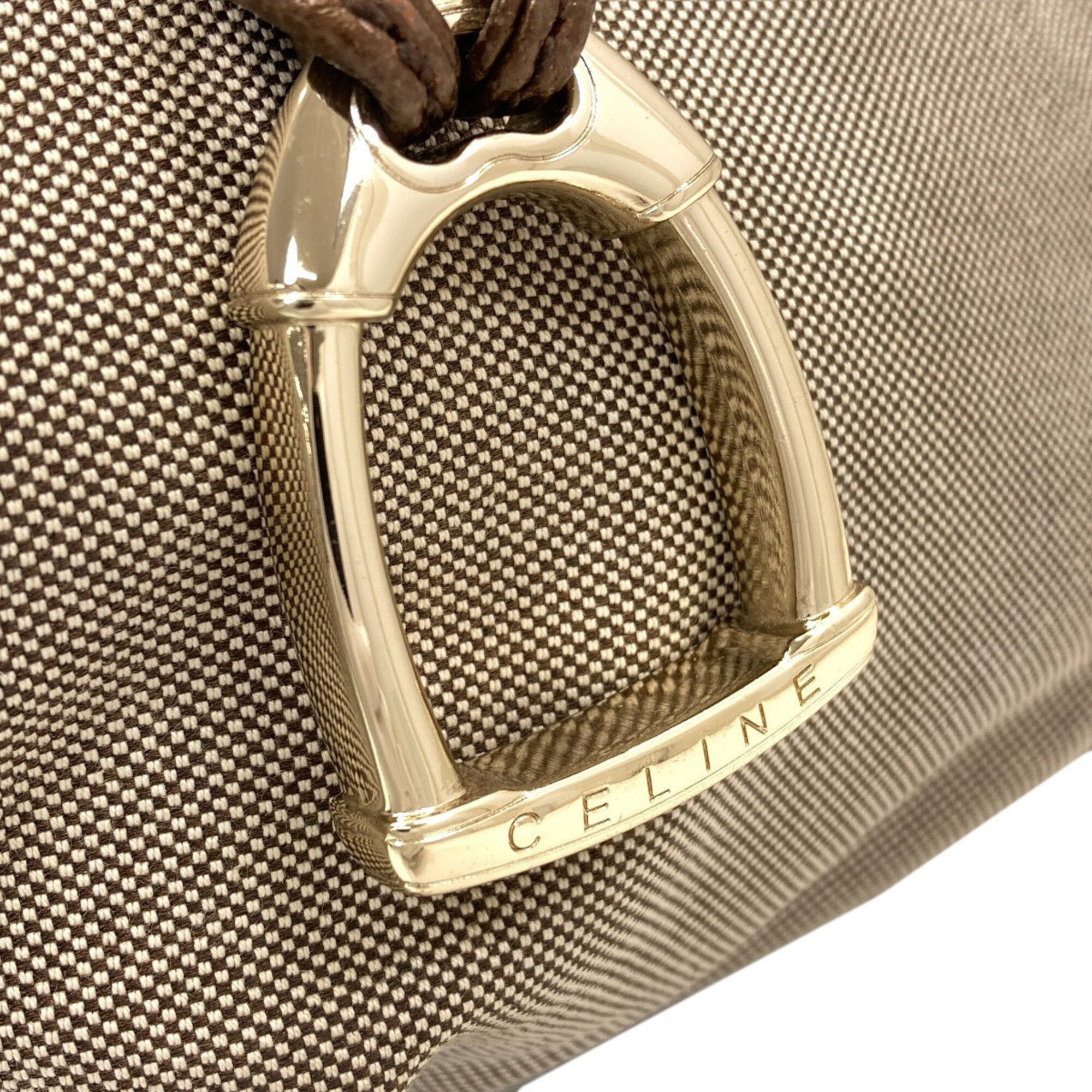 Celine Brown Canvas Handbag (Pre-Owned)