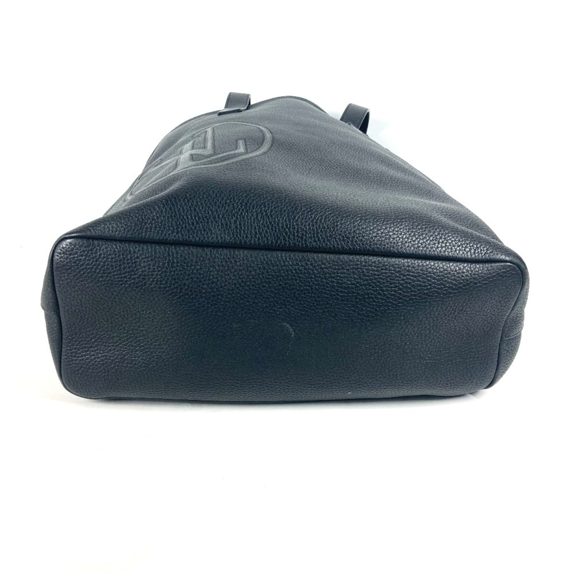Louis Vuitton Black Noir Leather Handbag Shoulder Bag Tote Bag (Pre-Owned)