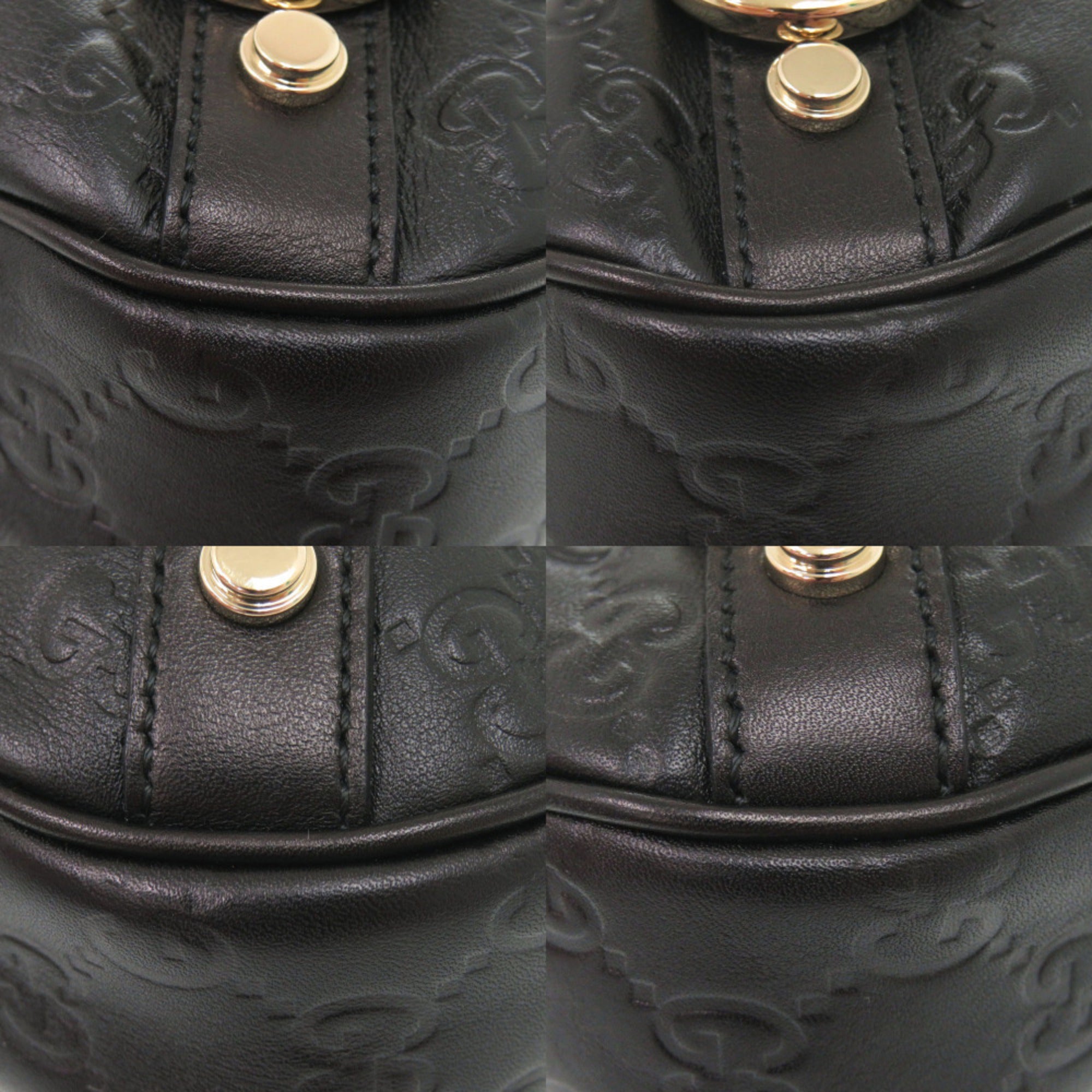 Gucci Black Leather Handbag Shoulder Bag (Pre-Owned)