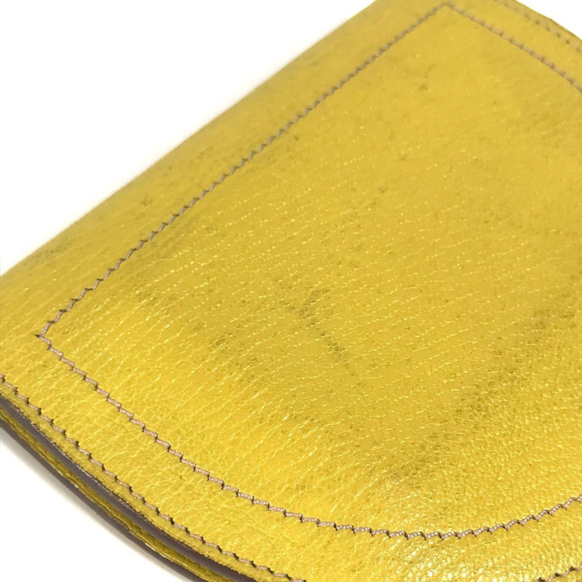 Hermes Yellow Leather Coin Purse/Coin Case (Pre-Owned)