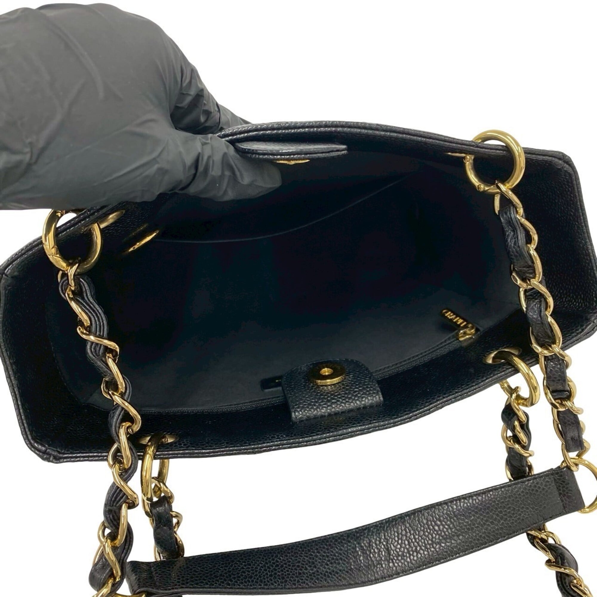 Chanel Black Grained Calfskin Tote Bag (Pre-Owned)