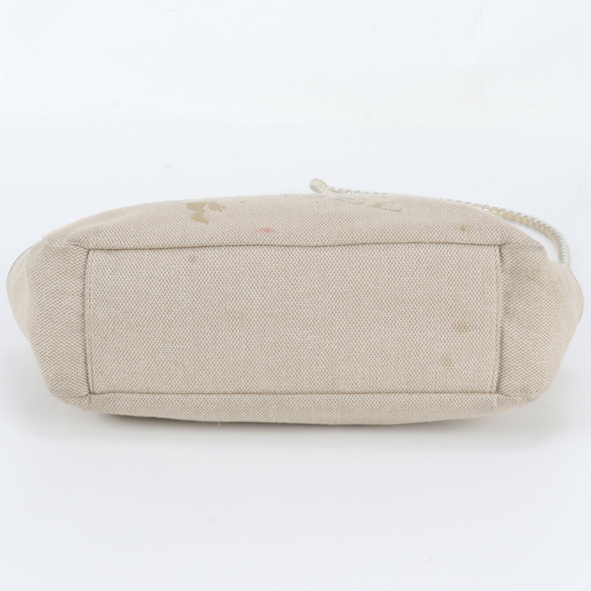 Burberry Beige Leather Canvas Shoulder Bag (Pre-Owned)