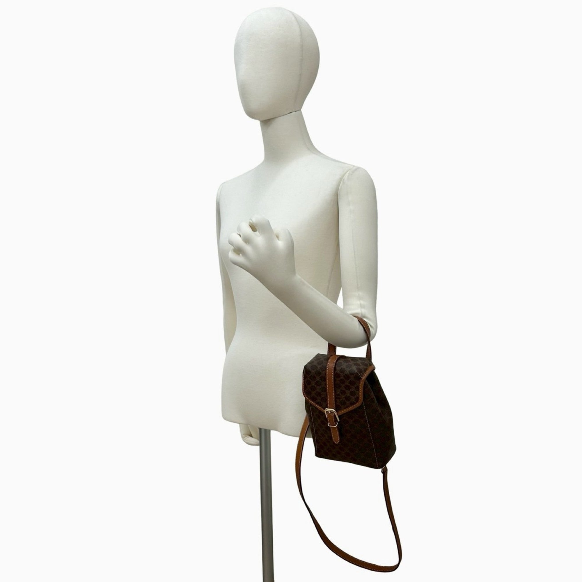 Celine Brown Leather Pvc Handbag Sling Bag (Pre-Owned)