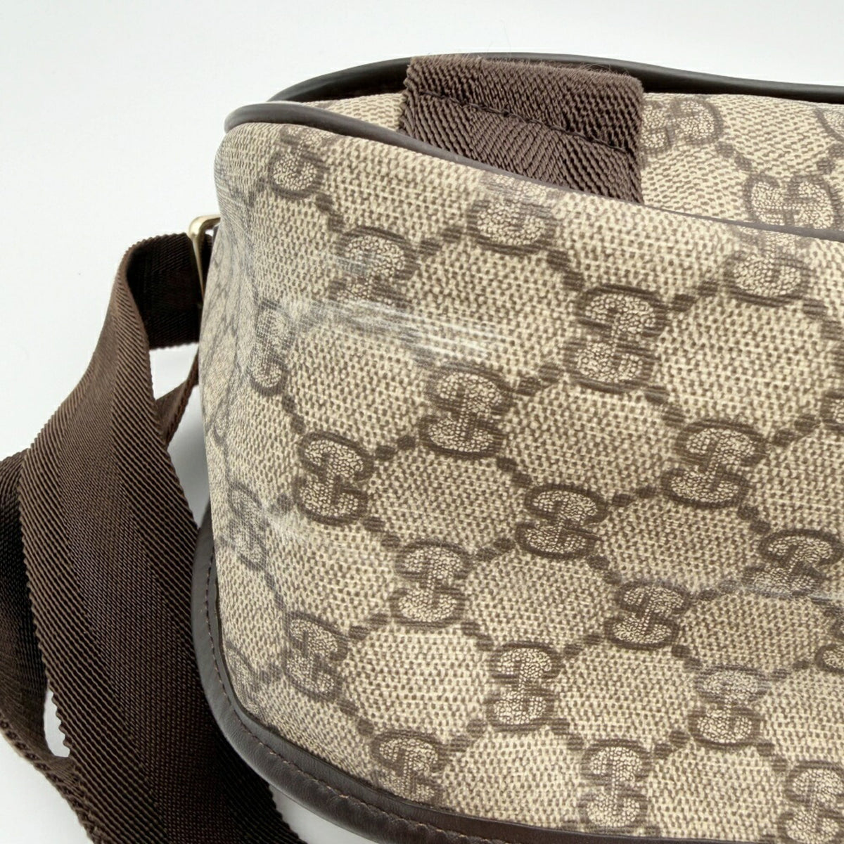 Gucci Beige Brown Pvc Leather Shoulder Bag (Pre-Owned)