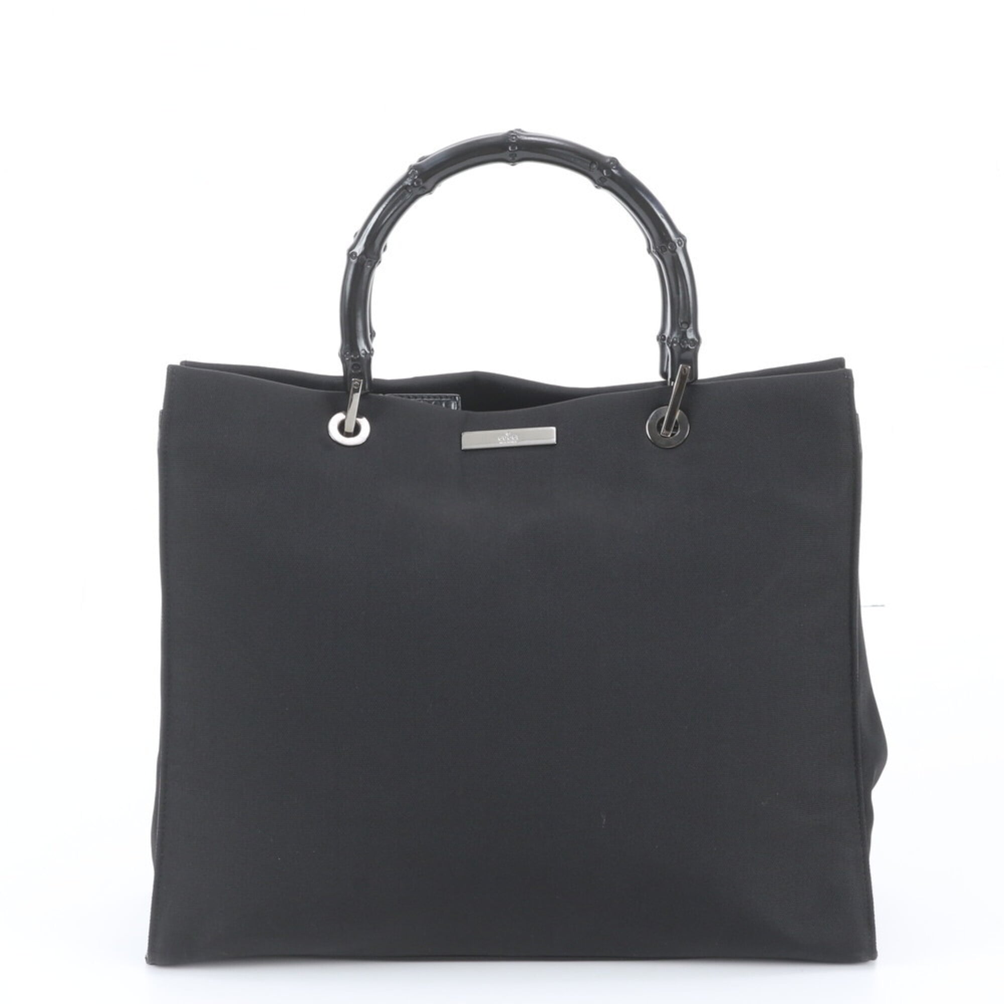 Gucci Black Leather Nylon Handbag Shoulder Bag Tote Bag (Pre-Owned)